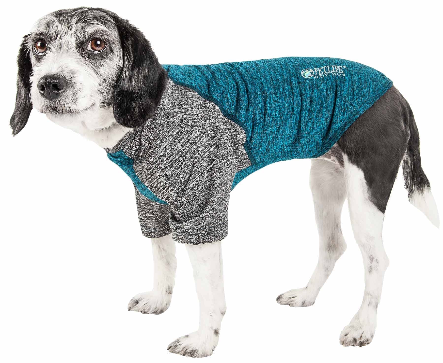 Pet Life ® Active 'Hybreed' 4-Way Stretch Two-Toned Performance Dog T-Shirt Small