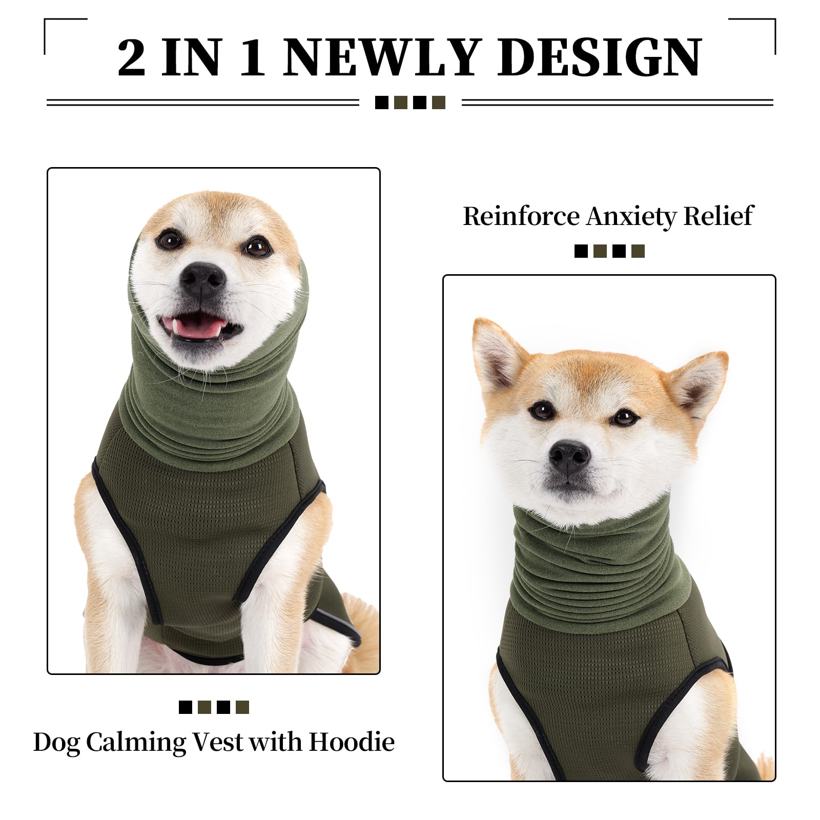 Rozkitch Dog Anxiety Vest Hoodie With Head Cover, Jacket For Noise Block & Ear Protection, Calming Coat For Travel & Vet Visits
