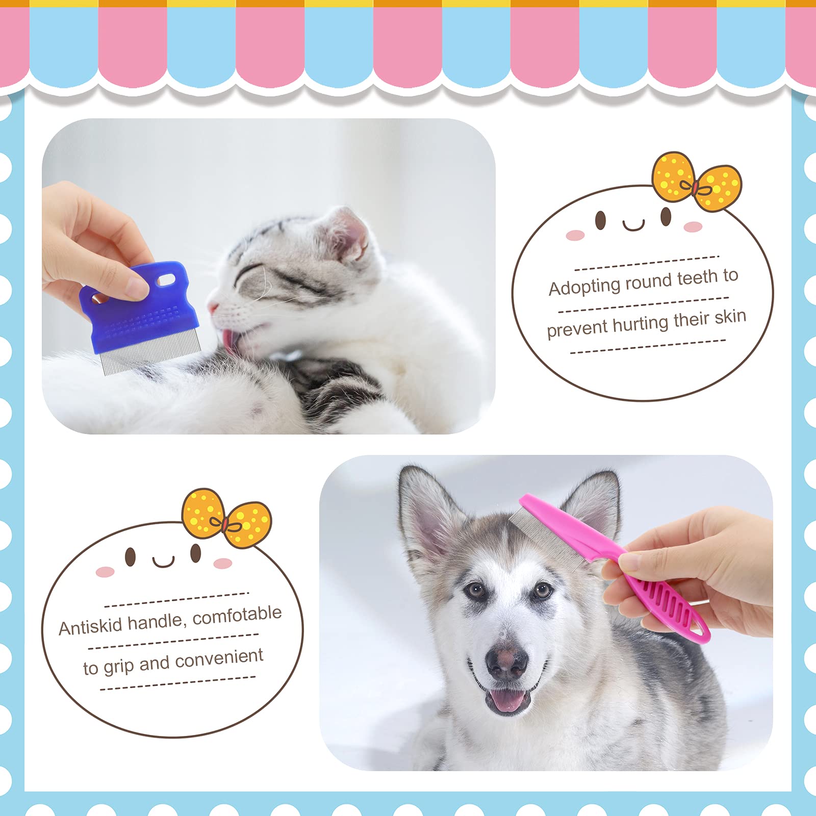 Rabbit Grooming Kit, Rabbit Brush For Shedding With Bunny Nail Clipper, Rabbit Nail Trimmers With Pet Combs For Hamster Guinea P