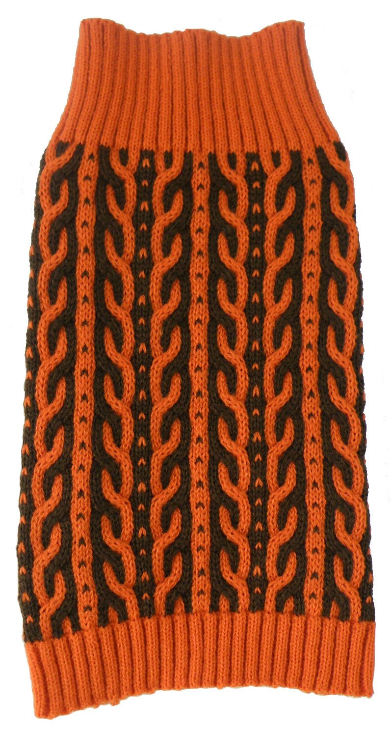 Pet Life  Harmonious Dual Weaved Fashion Pet Sweater - Designer Heavy Cable Knitted Dog Sweater with Turtle Neck - Winter Dog Cl