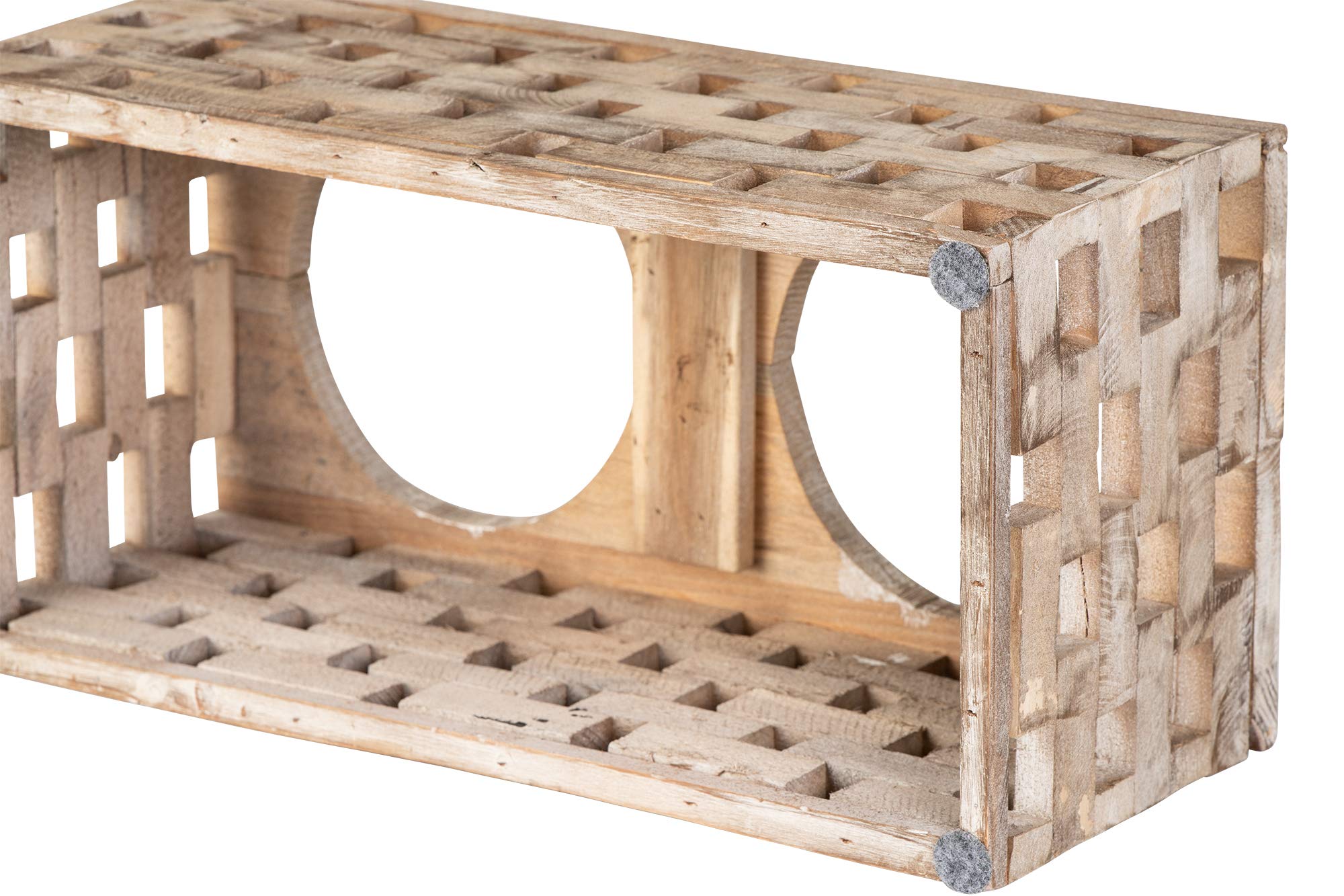 Huntley Pet Elevated Dog & Cat Double Bowl Feeder Stainless Steel Bowls (Berjen Block, Large)