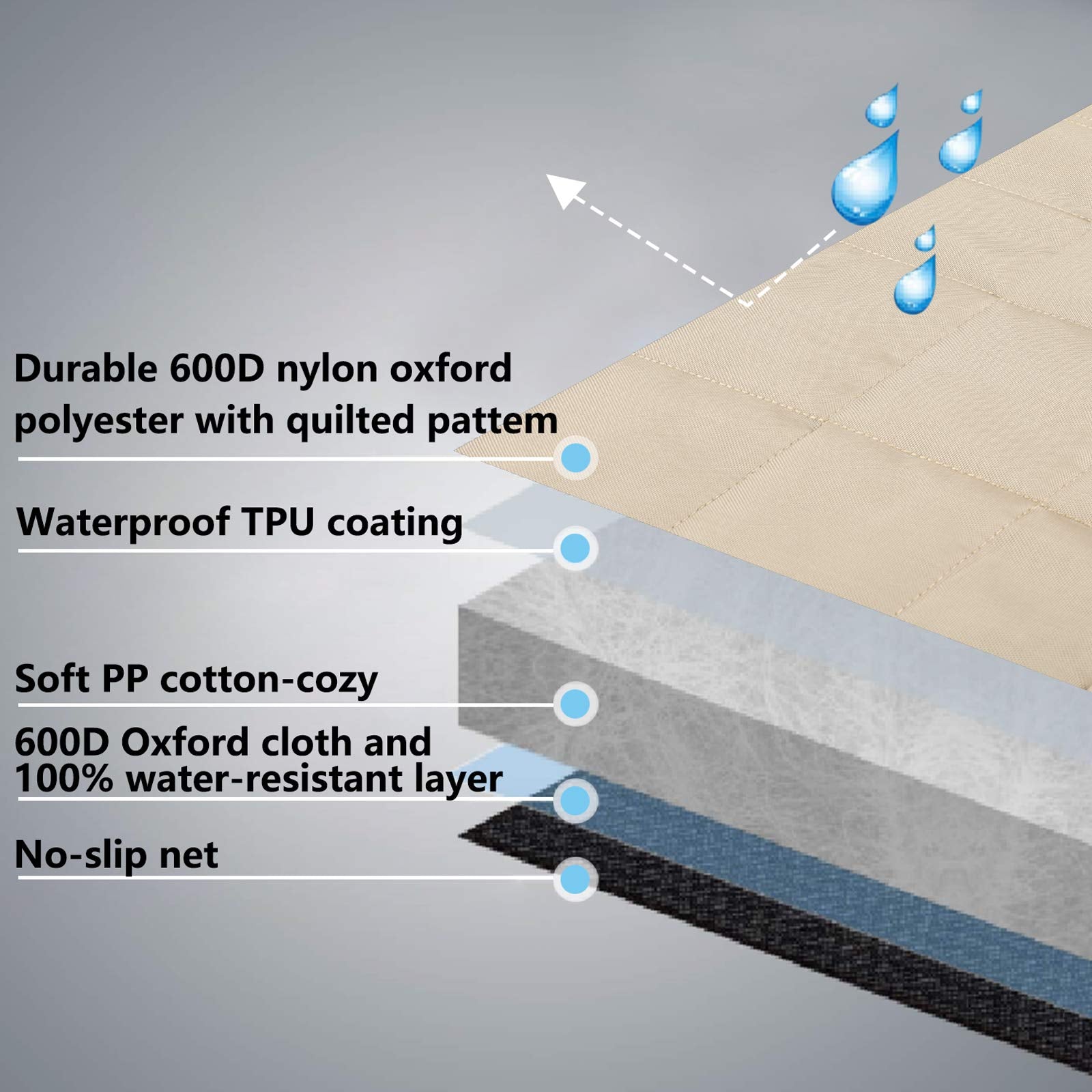 Bark Lover Dog Car Seat Cover For Back Seat Waterproof Backseat Protector, Nonslip Rear Seat Cover For Kids,Universal Size Fits Cars Trucks Suvs (Beige)