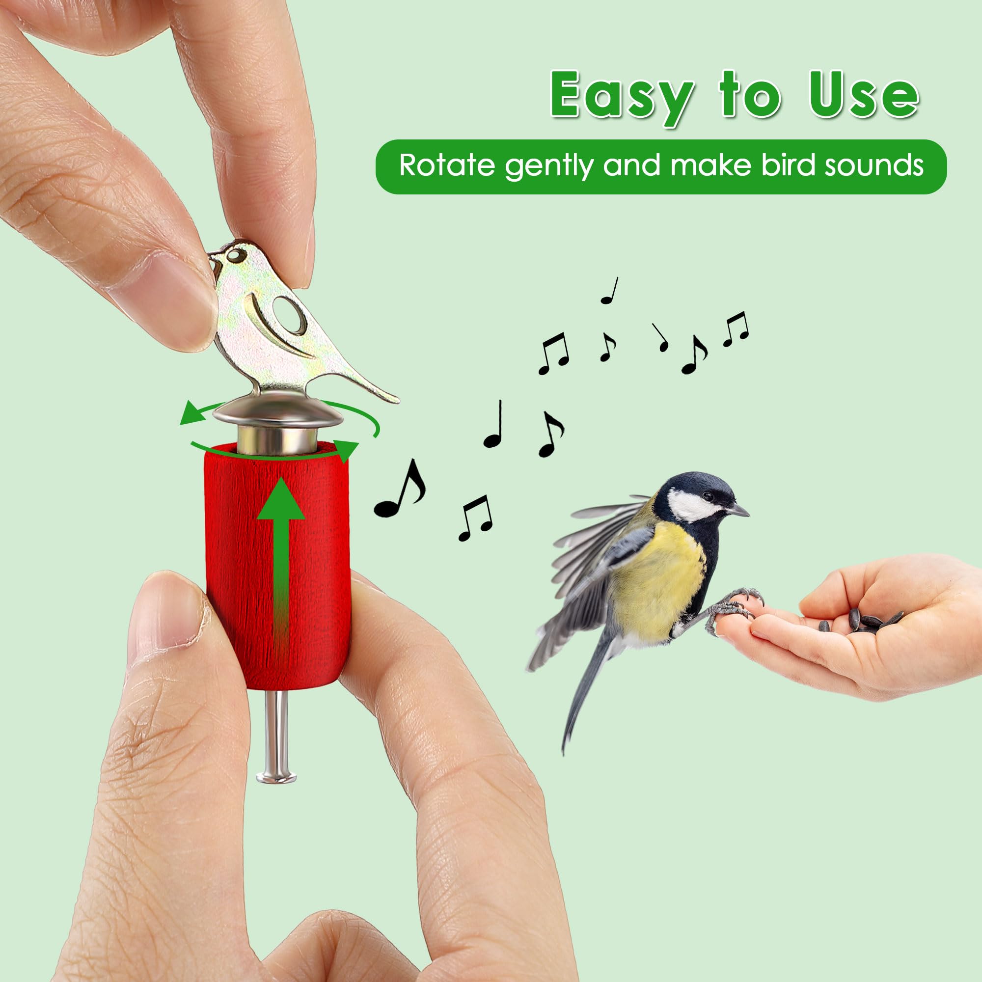 Dreyoo Beetle & Bee Bird Call With Rosin, Imitating Bird Sounds Made Of Zinc Alloy And Wooden For Birds Lovers, Birds Watching G