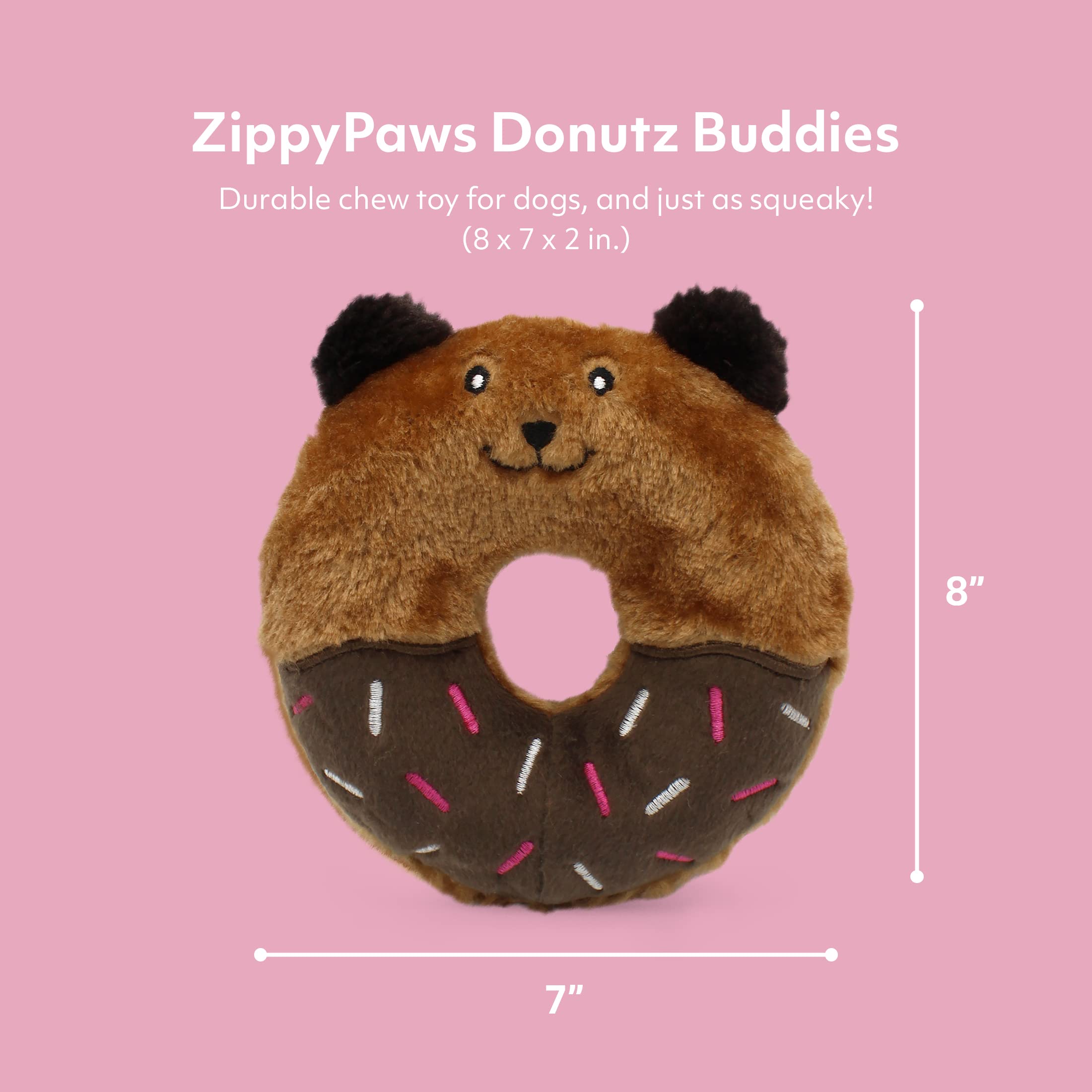 Zippypaws - Original Donutz - No Stuffing, Squeaky Plush Dog Toy - St. Patrick'S Shamrock Green, Original Size