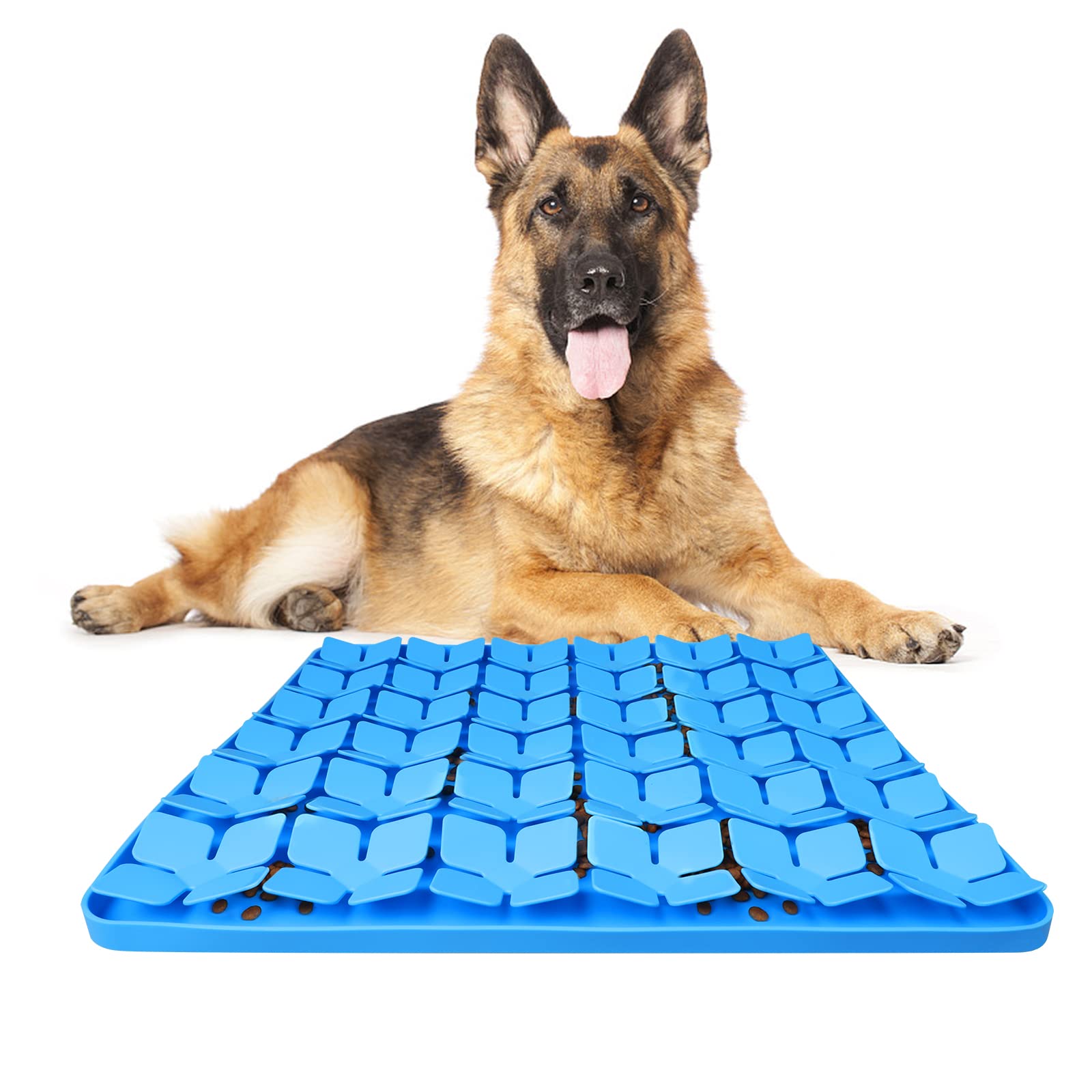 MOOGROU Snuffle Mat for Dogs,Premium Silicone Dog Food Mat 16x16   Interactive Feed Game for Boredom,Encourages Natural Foraging