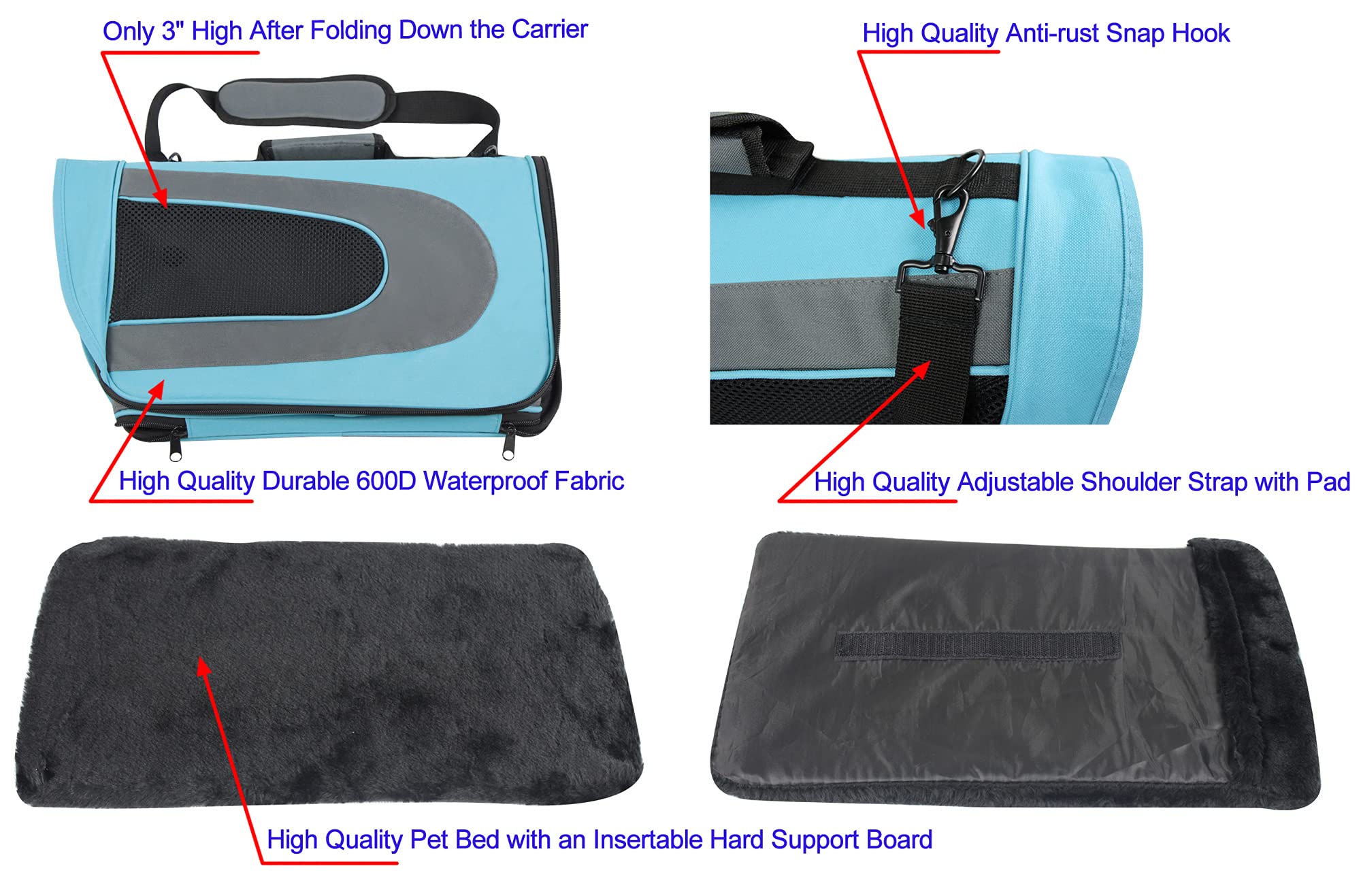 Elitefield Deluxe Soft Pet Carrier (3 Year Warranty, Airline Approved), Multiple Sizes And Colors Available (20'' L X 11'' W X 1