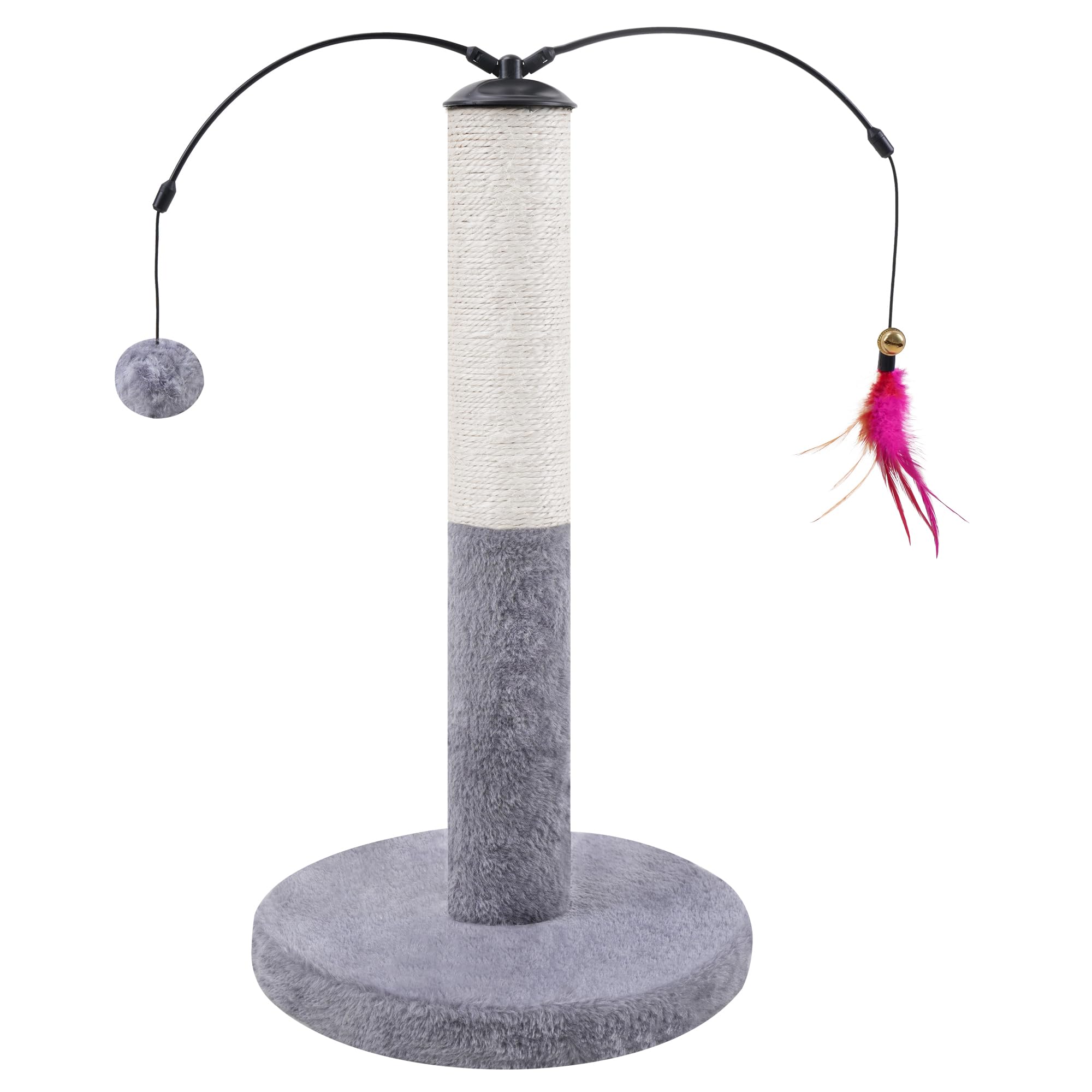 Yunique Cat Scratching Post, Cat Scratcher With Natural Sisal Rope For Indoor Cats, Scratching Posts With Dangling Balls And Fea