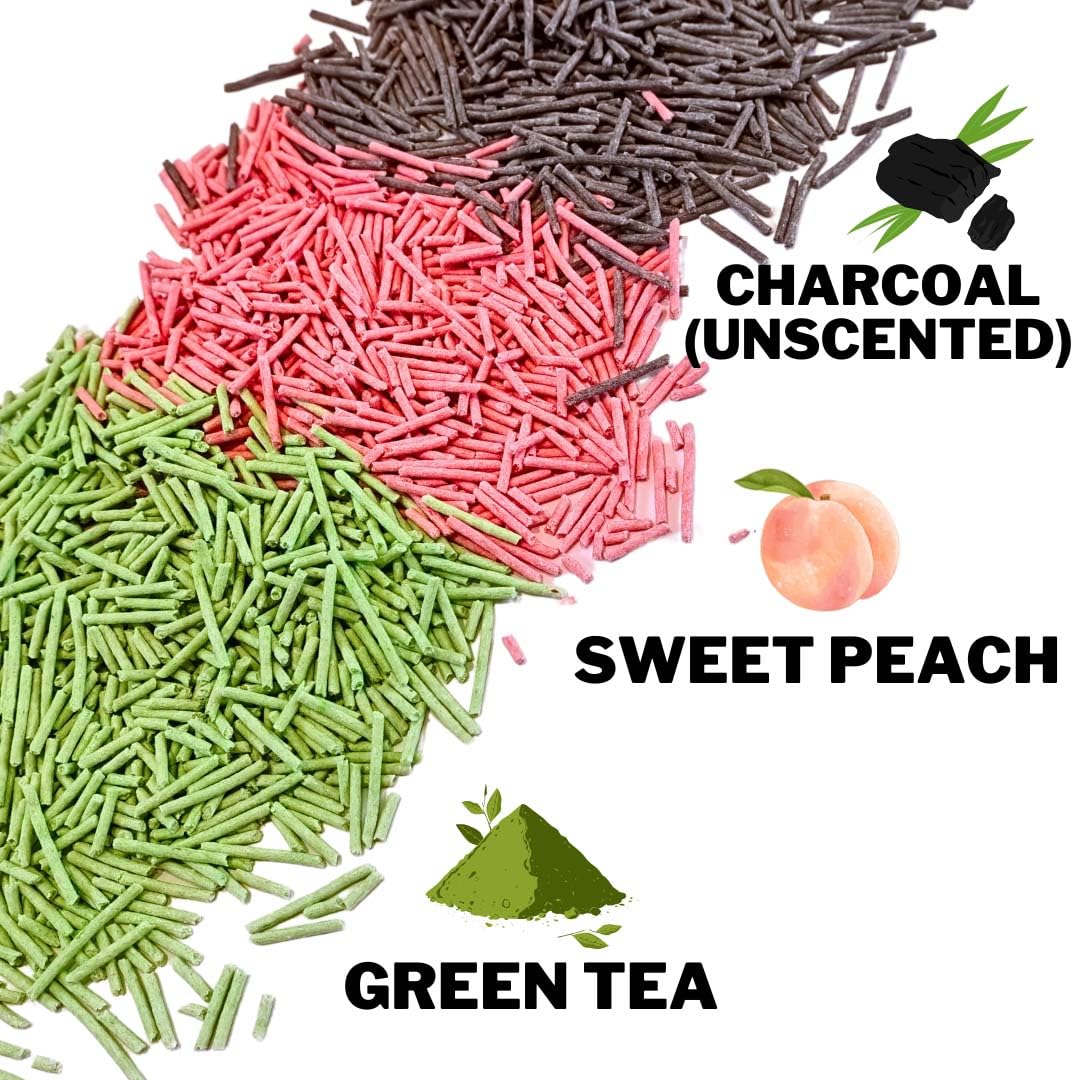 Pea Based Cat Litter, Dust Free Cat Litter, Low Tracking, And Natural Odor Control, Scented And Unscented (4 Pack (1 Case), Gree