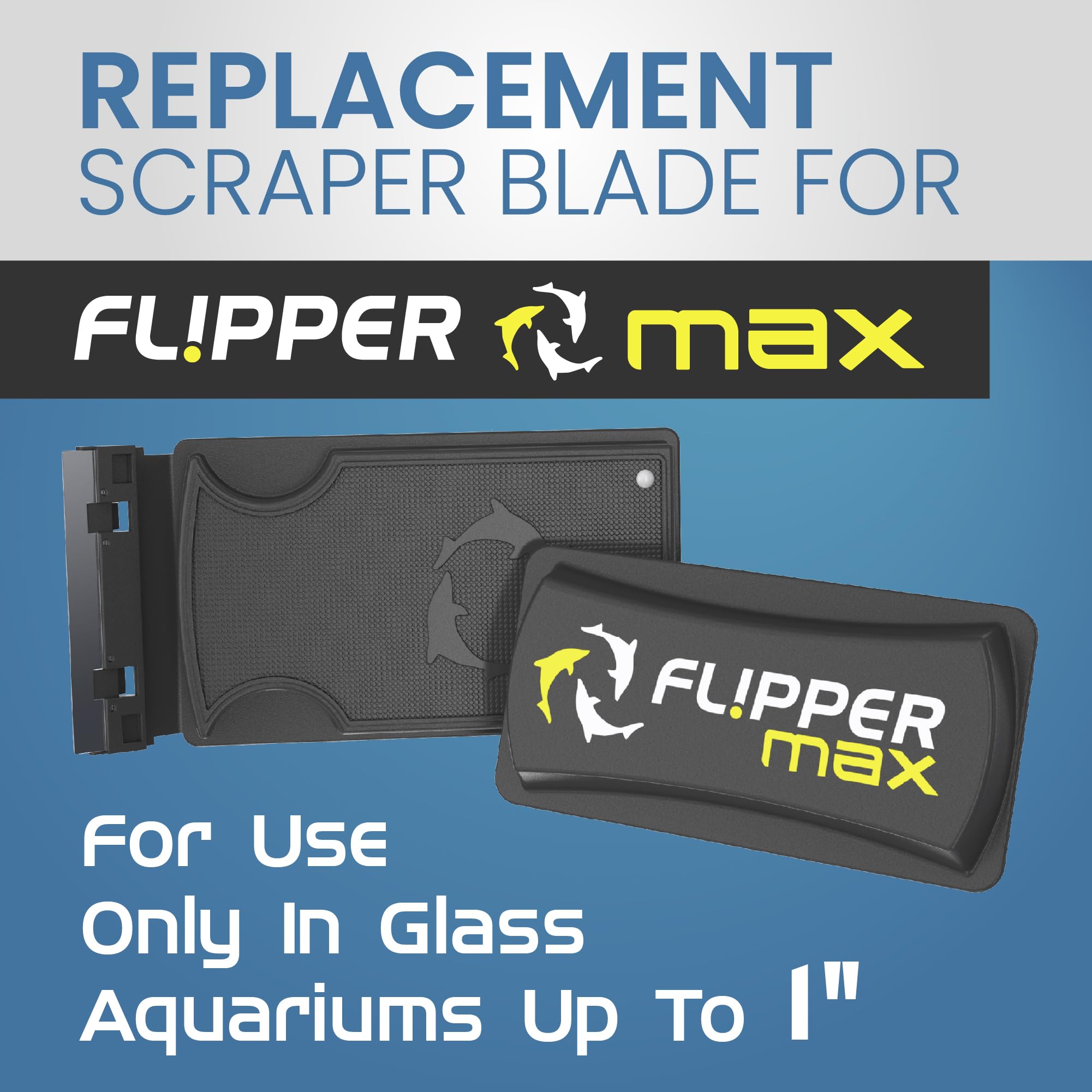 Fl!Pper Flipper Max Aquarium Algae Remover For Fish Tank Cleaner Replacement Blades, Pack Of 2 - Glass Scraper Blades For Cleani