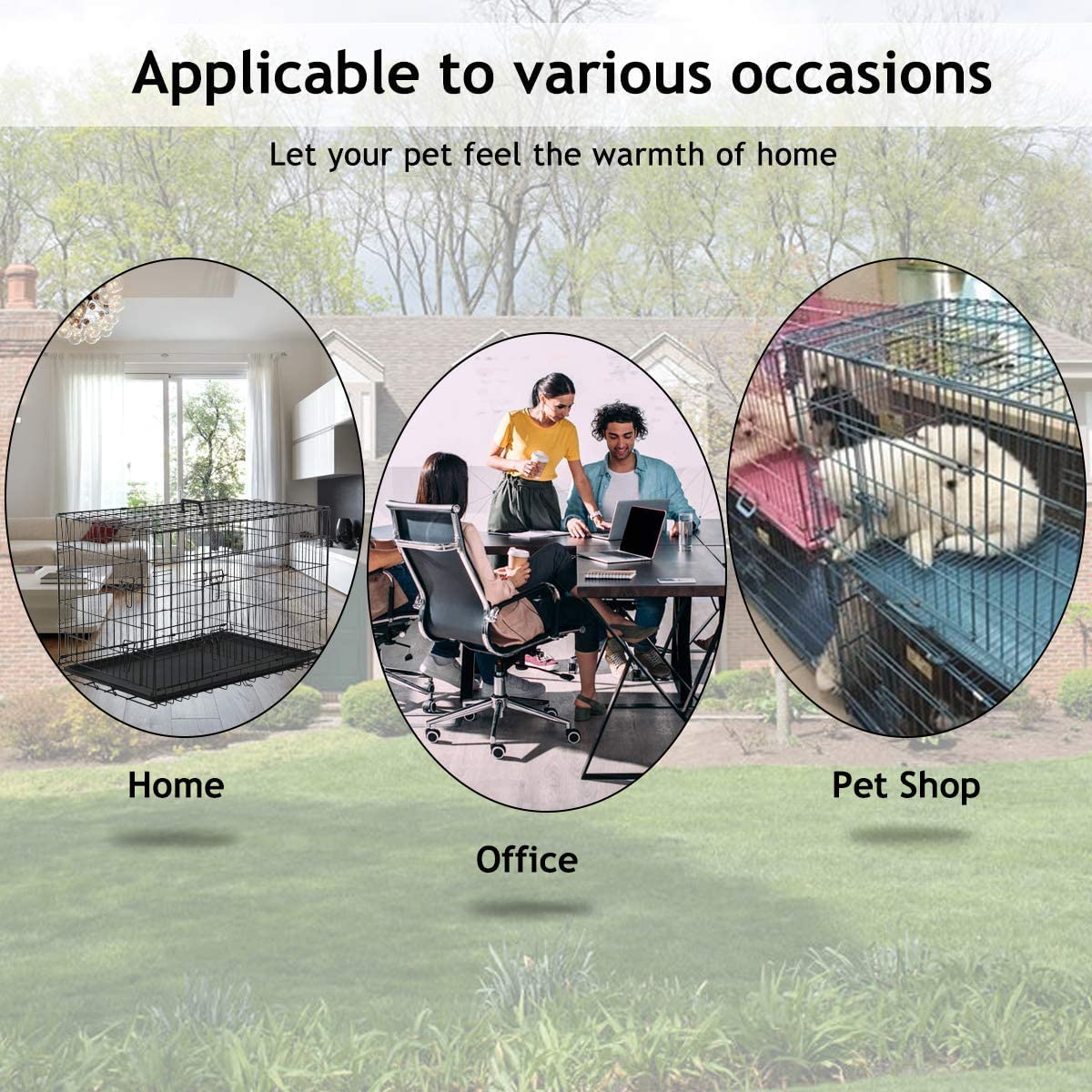 42 inch Dog Crates for Large Dogs XL Dog Cage Folding Dog Kennels and Metal Wire Crates Pet Animal Segregation Cage Crate with D