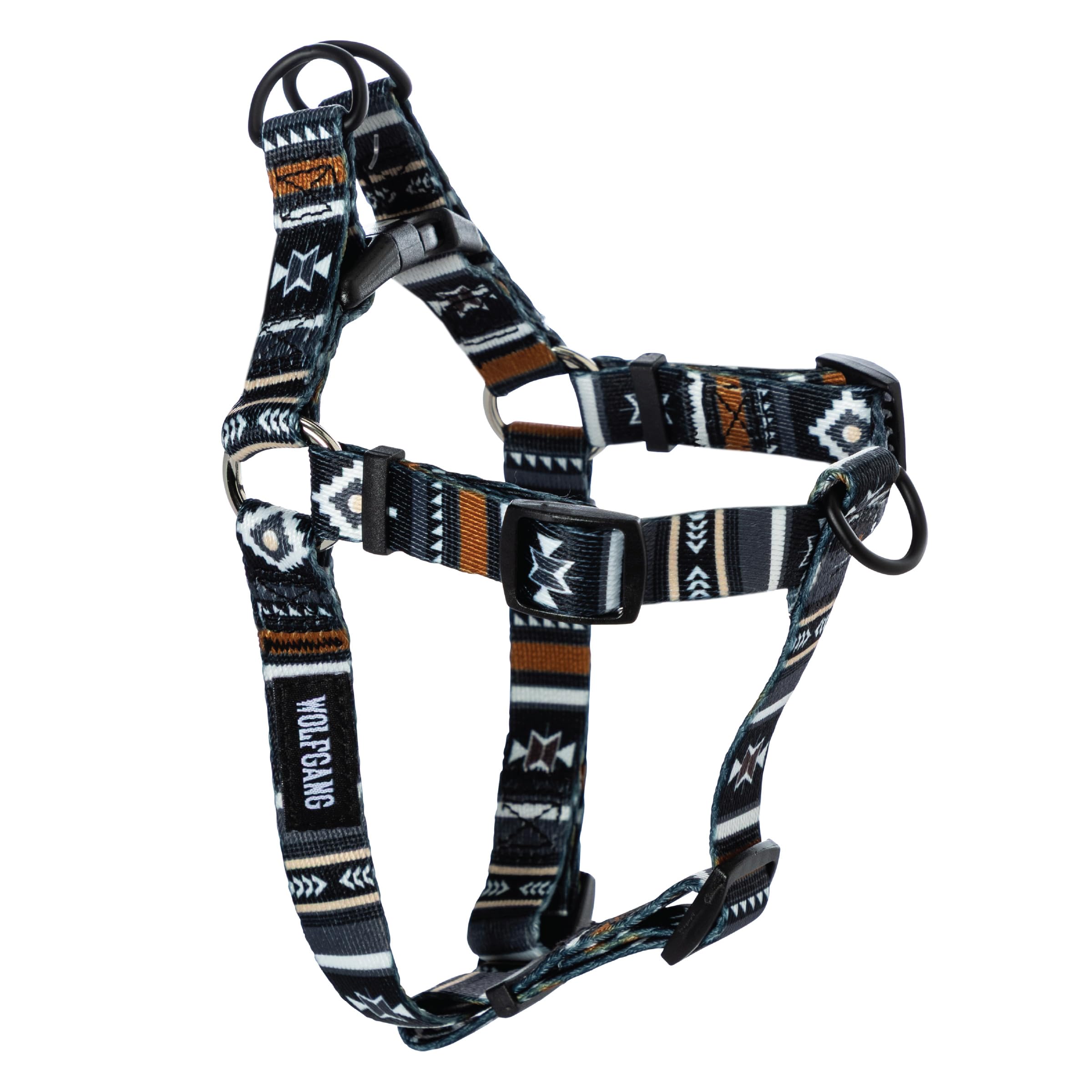 Wolfgang Heavy Duty Adjustable Dog Harness, Pull-Tested to Over 800 lbs for Walking & Training, NewMoon Print, Medium