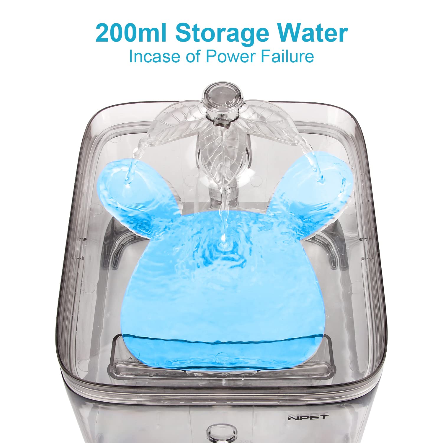 Npet Cat Water Fountain, 3L Automatic Pet Drinking Fountain Dog Water Dispenser With Quadruple-Action Filter (Wf020 Transparent)