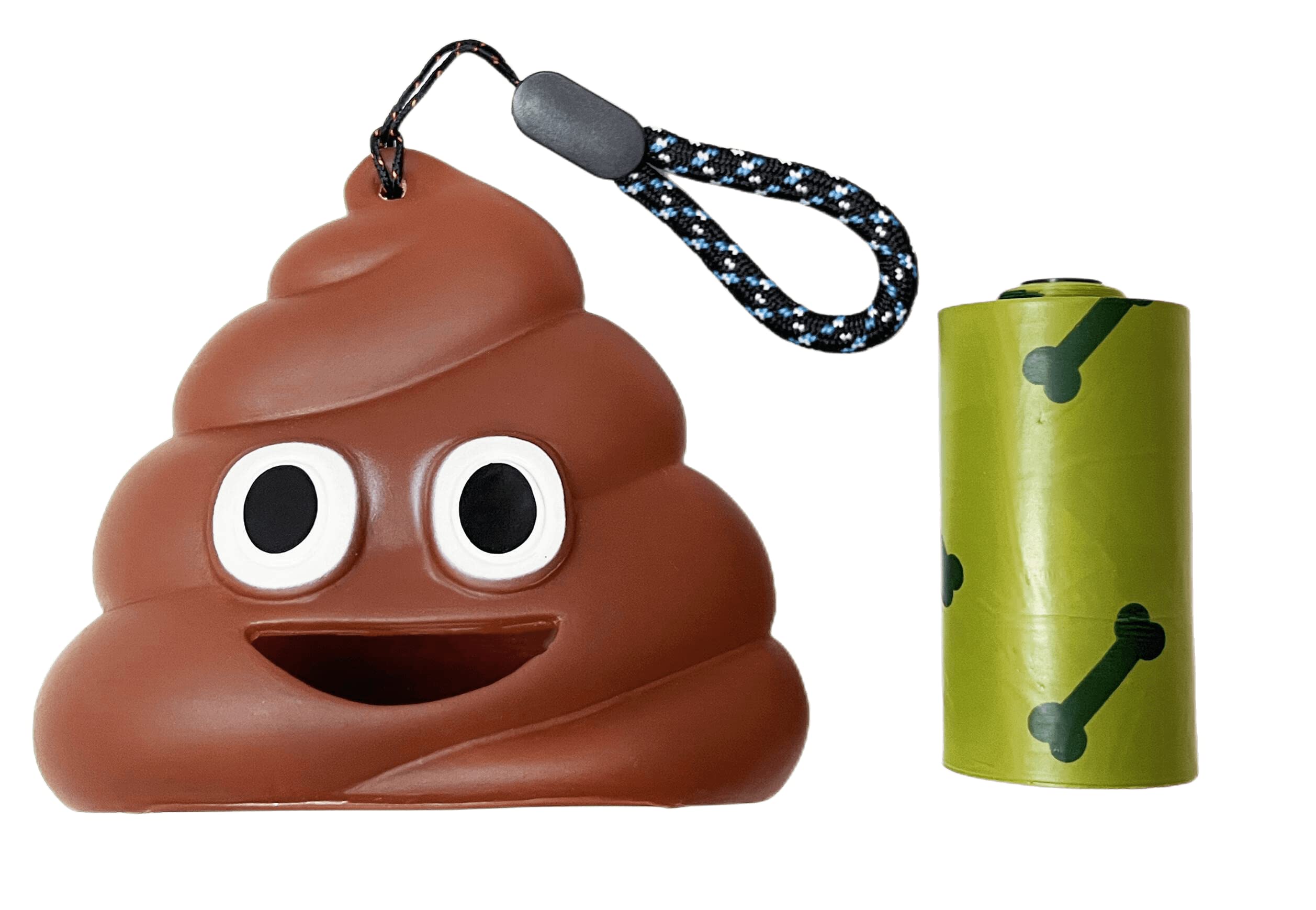 LZSOMPK Dog Poop Bag Holder - Durable Brown Dispenser with 15 Waste Bags, Model Dog Poop Bag Holder 01, Silicone Material