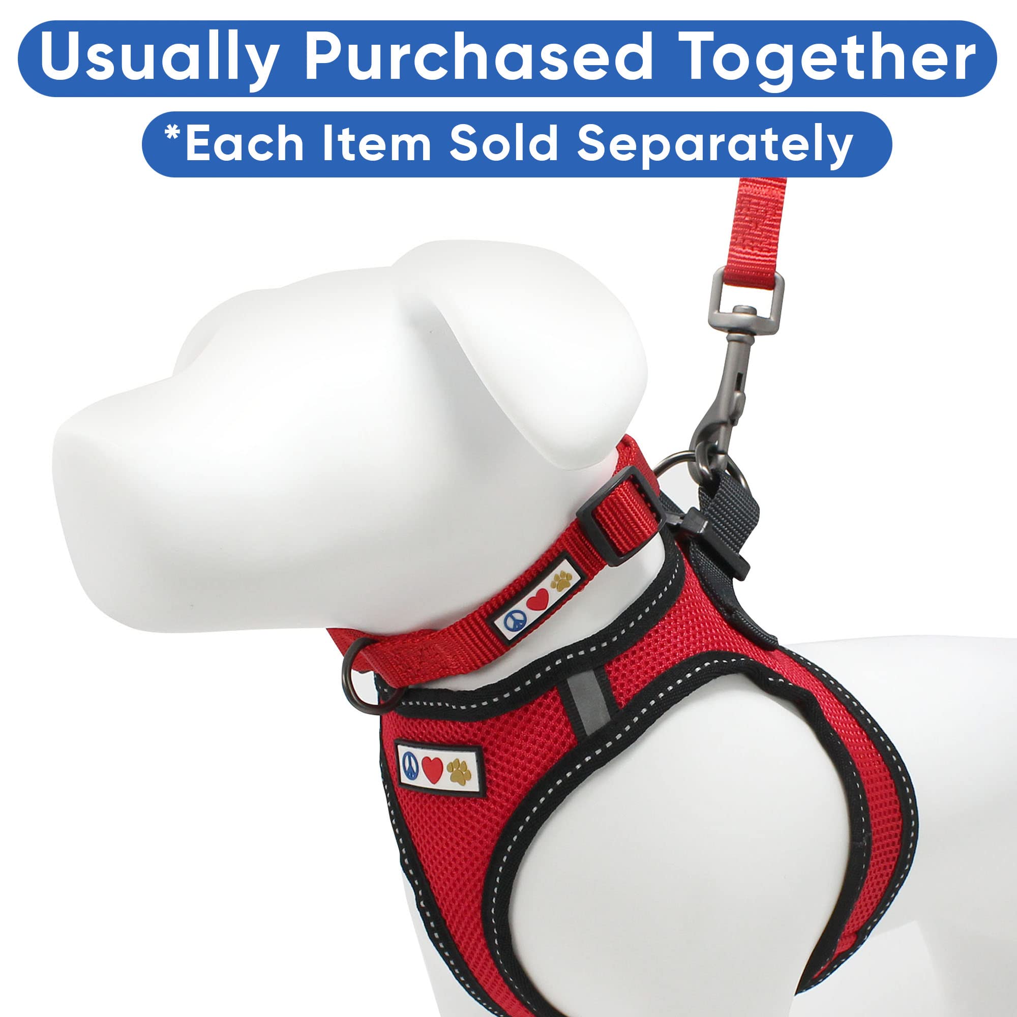 Pawtitas Dog Vest Harness Made With Breathable Air Mesh | All Weather Vest Harness For Large Dogs With Quick-Release Buckle - Red Mesh Dog Harness For Training And Walking Your Pet.