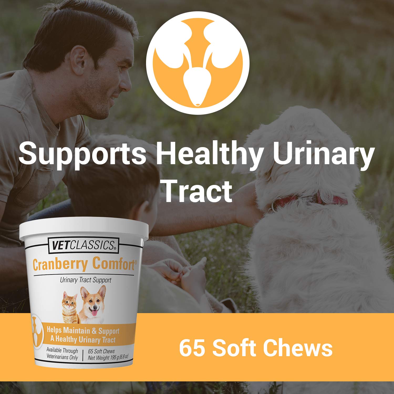 Vet Classics Cranberry Comfort Urinary Tract Pet Supplement for Dogs, Cats - Maintains Dog Bladder Health, Cat Bladder Control -