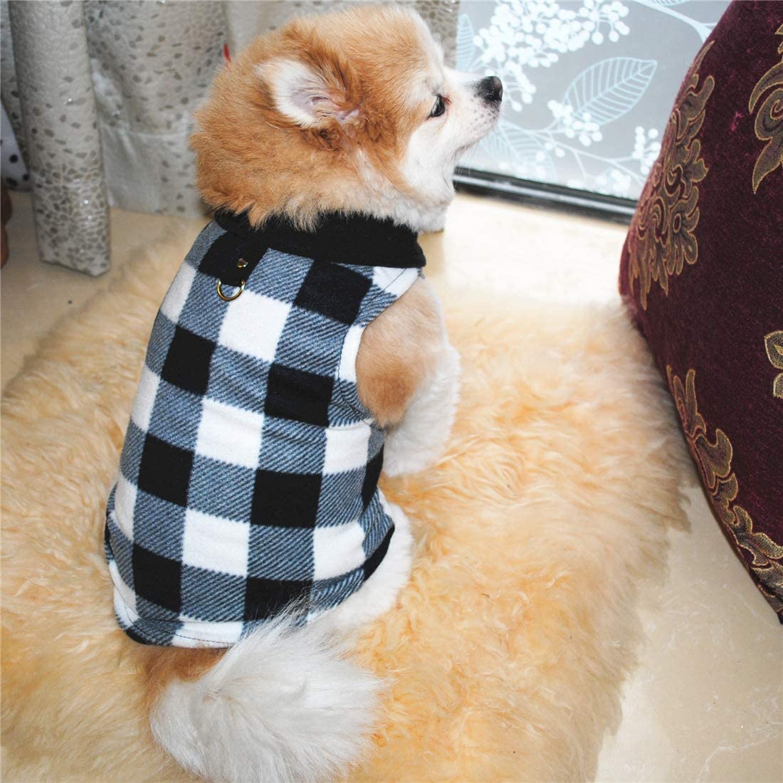 Pixriy Dog Sweater, Soft Fleece Vest With Leash Ring Pullover Jacket Winter Pet Clothes For Puppy Small Dogs Cats Teddy Chihuahu