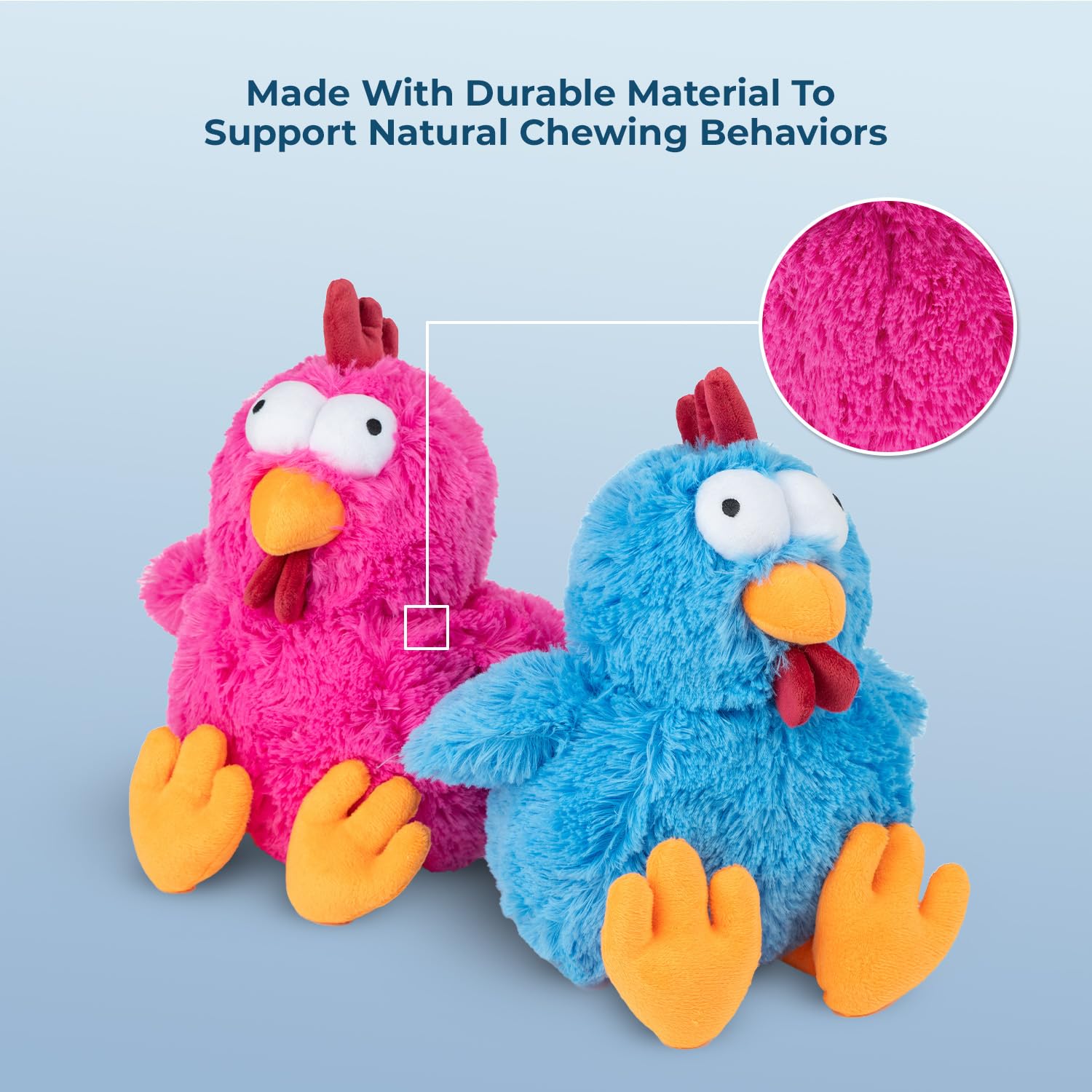 Best Pet Supplies Mrs. Cluck Interactive Squeaky Plush Toy For Small And Medium Breed Puppies Or Dogs - Mrs. Cluck (Fuchsia)