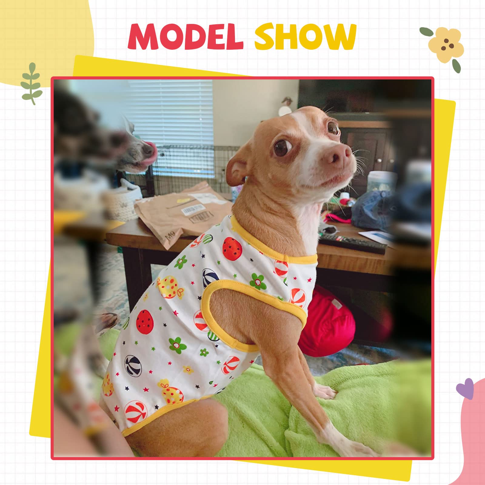 Hrttsy Small Dog Shirt Cute Puppy Cat T Shirt Clothes Soft Cotton Sleeveless Tee Shirts For Small Dogs Cats Summer Doggy Vest Te