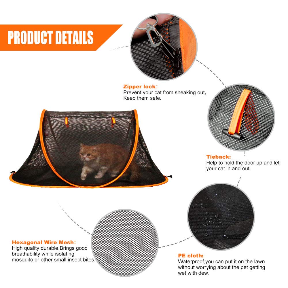 Porayhut Mispace Portable Indoor/Outdoor Pet Cage/Pet Tent-Pop Up Cat Crate,Foldable Kennel,Comfy Puppy House-Washable Fabric Co