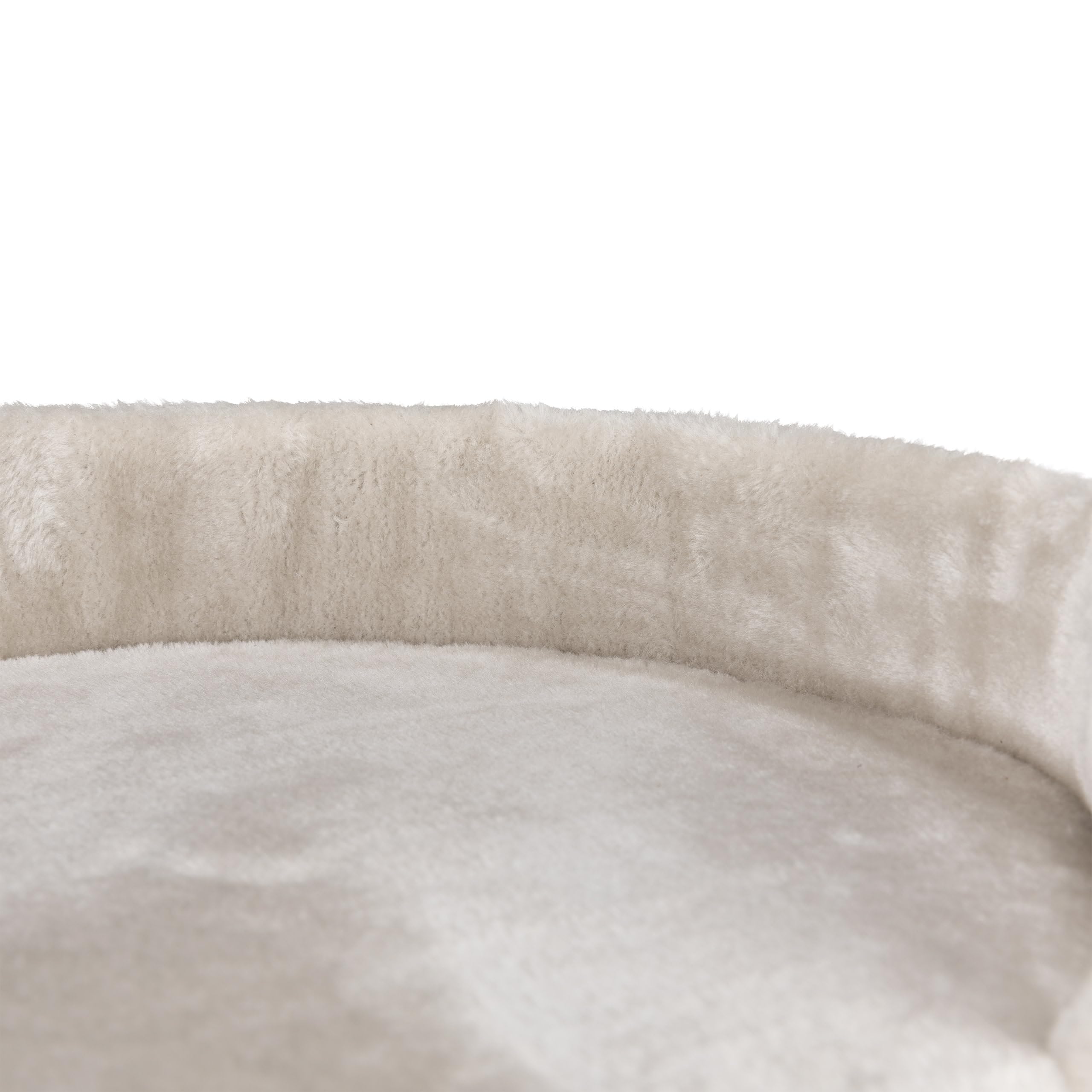 Trixie Mica Cat Scratching Post 18.1 Inch - Cat Scratcher With Soft Fabric Covering Base And Durable Sisal Rope - With Padded Platform & Dangling Cat Toy - In Greige