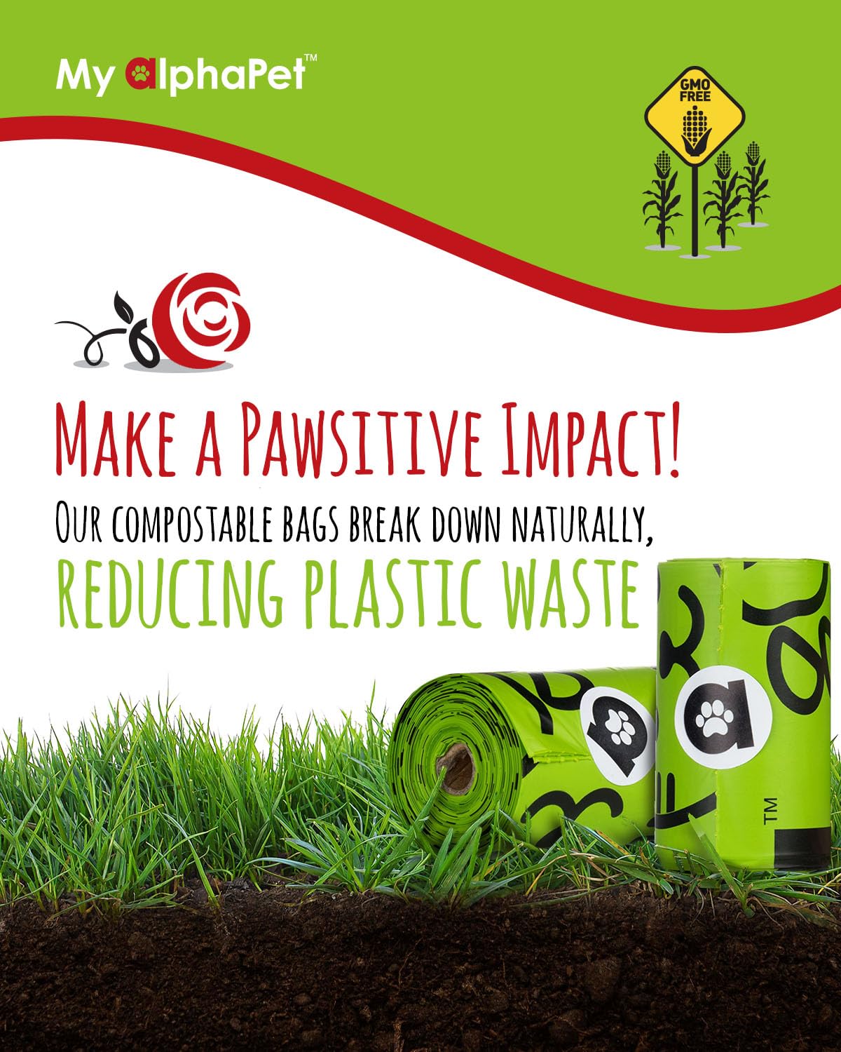 My Alphapet Compostable Dog Poop Bags, Cornstarch Eco-Friendly, Home Compost Nf T 51-800, 240 Count, Large Size Bag 9X13 Inches,