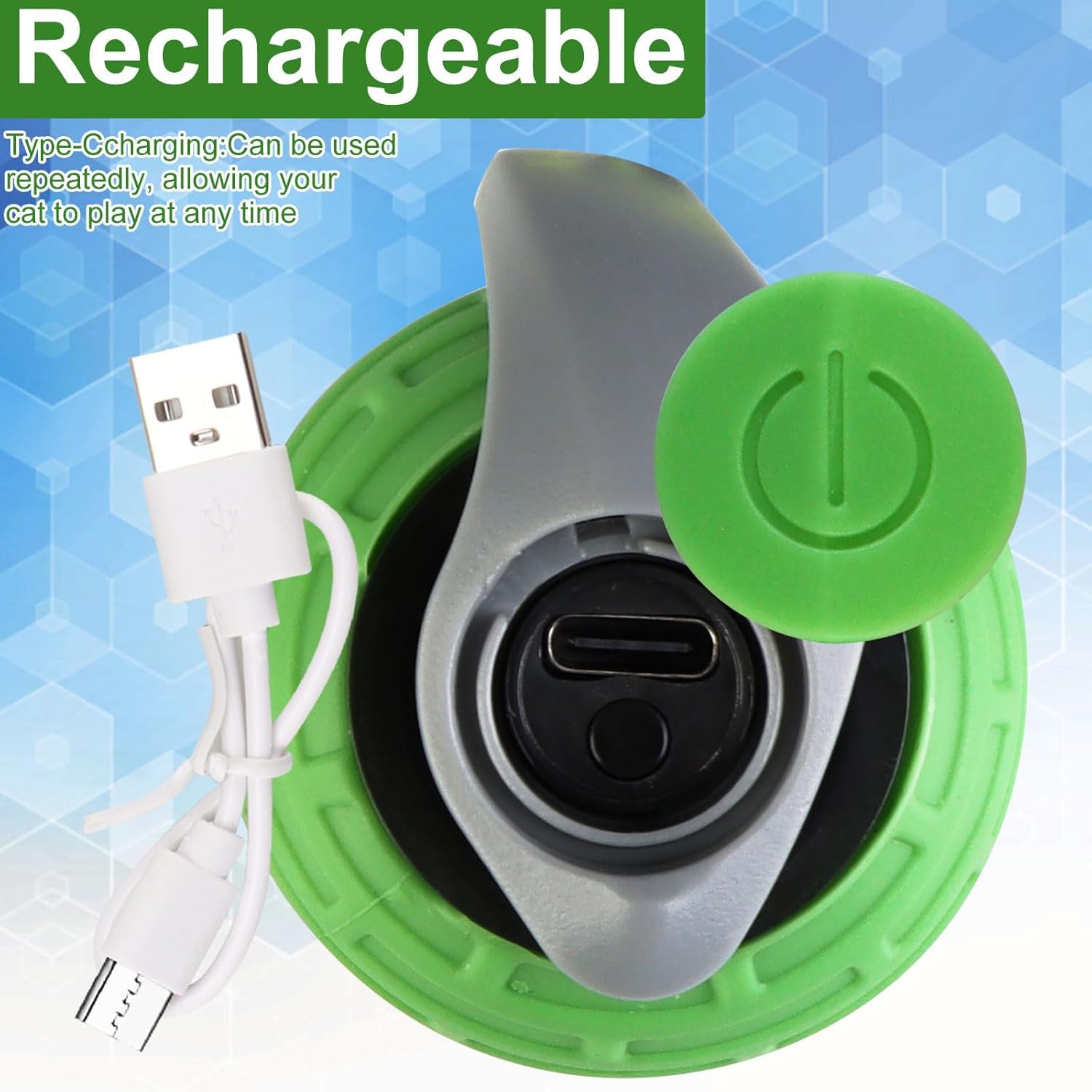 Speedy Tail Interactive Cat Toy Ball, 2025 New Generation, Indoor Play With Replacement Tail (Green-Orange)