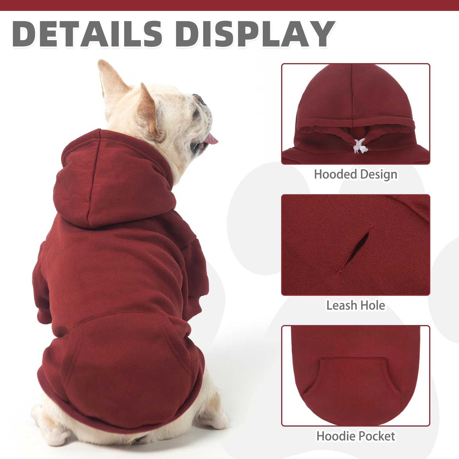 Kooltail Soft And Warm Dog Hoodie Sweater With Leash Hole And Pocket, Winter Coat For Small To Large Dogs, Cat, Puppy, Boys, Gir