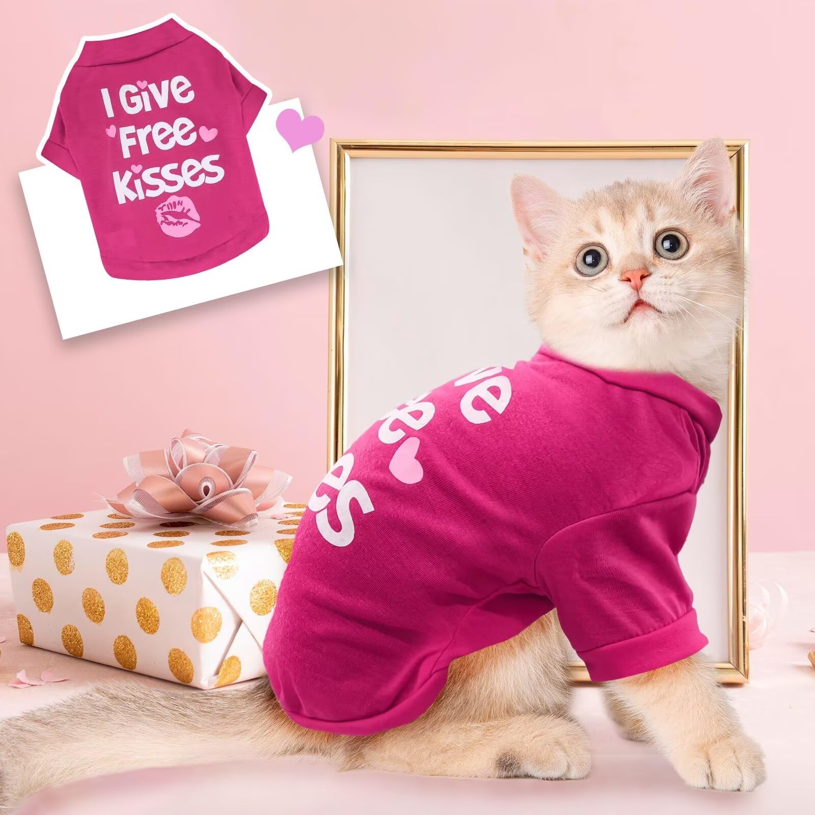 Petcare 3 Pack Small Dog Shirts Girl Puppy Clothes Cat T Shirt Soft Cotton Short Sleeve Tee Shirts For Small Dogs Girls Chihuahu