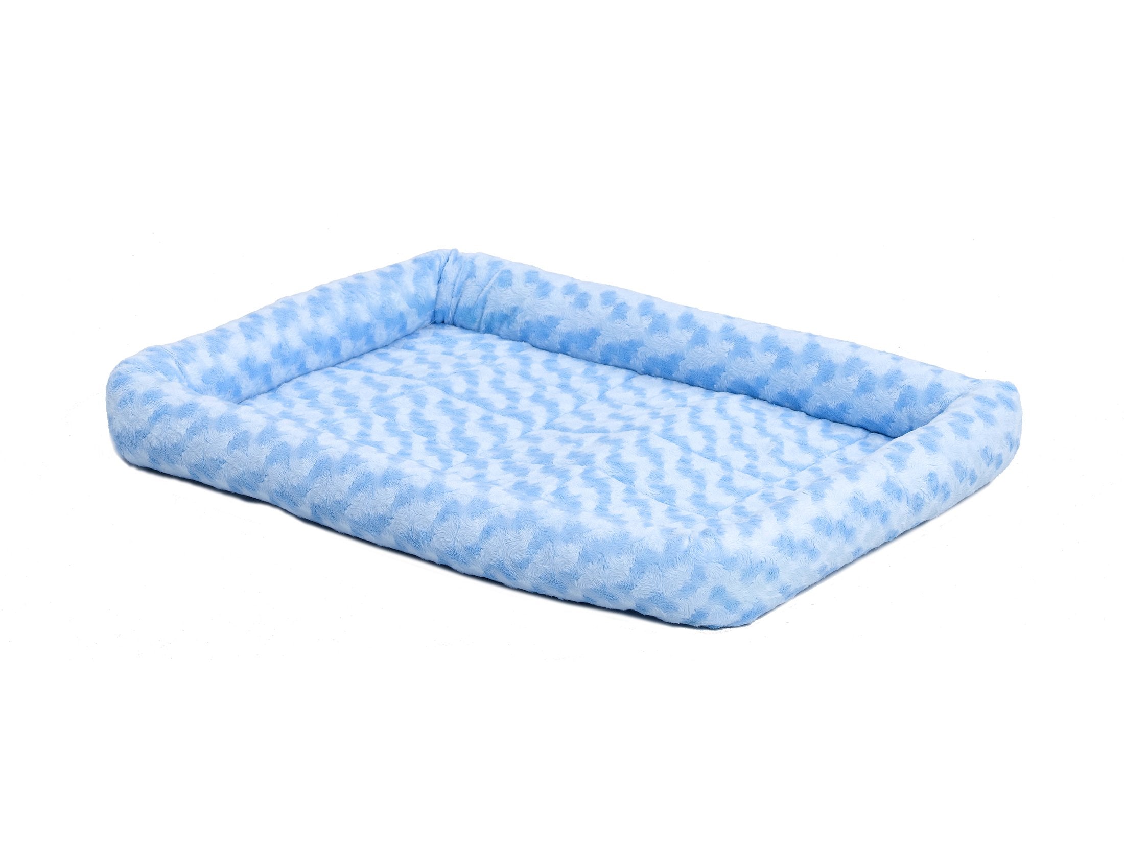 36L-Inch Blue Dog Bed Or Cat Bed W/ Comfortable Bolster | Ideal For Medium / Large Dog Breeds & Fits A 36-Inch Dog Crate | Easy 