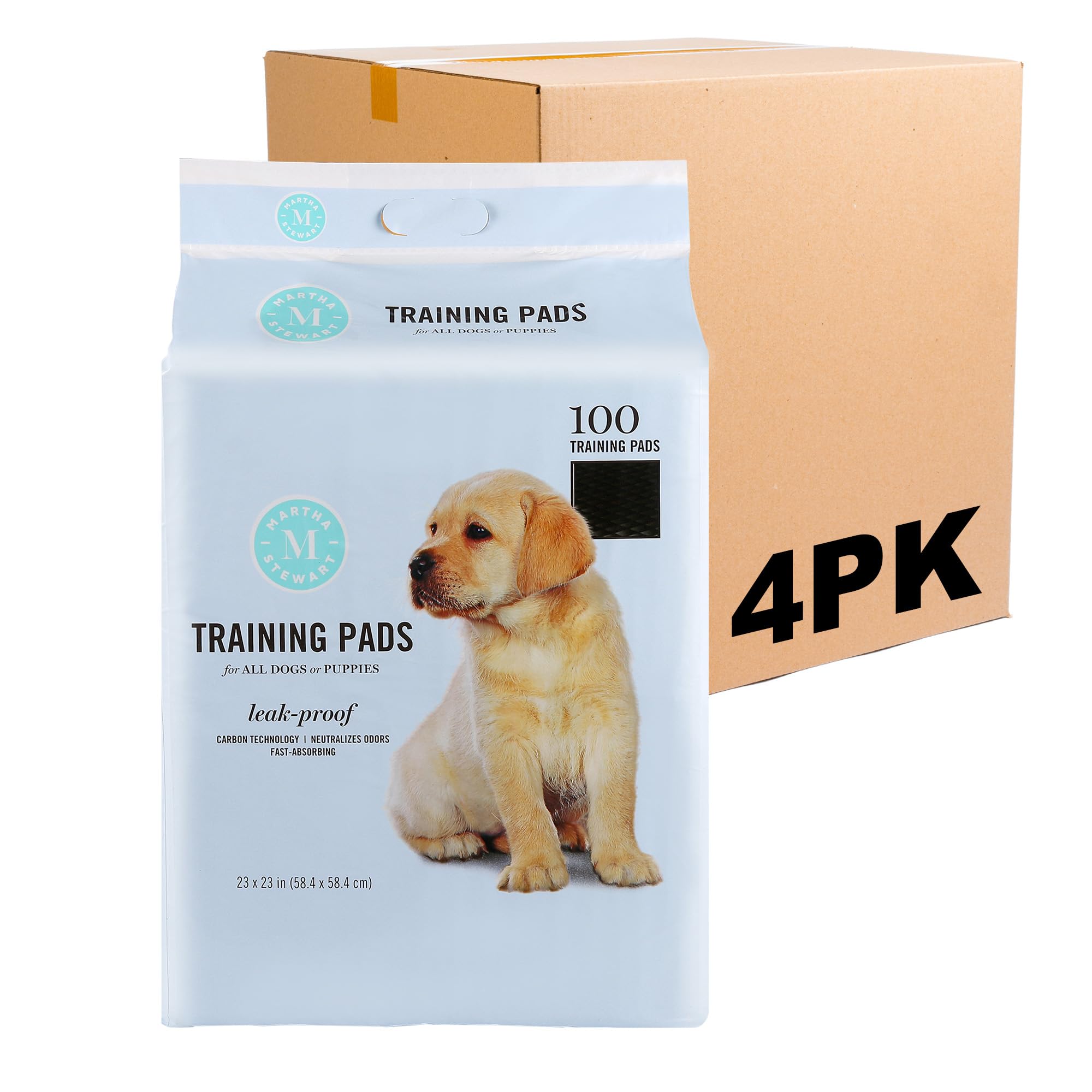 MARTHA STEWART for Pets Training Pads for All Dogs & Puppies | 23 x 23 Puppy Pads, 400 Count Dog Potty Pads | Effective Way to T