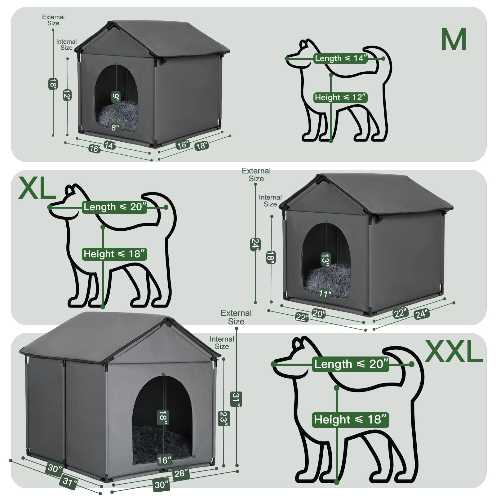 Loobmbns Large Dog House Soft Indoor With Internal Size 30X28X23In For Labrador Husky Samoyed Golden Retriever German Shepherd,