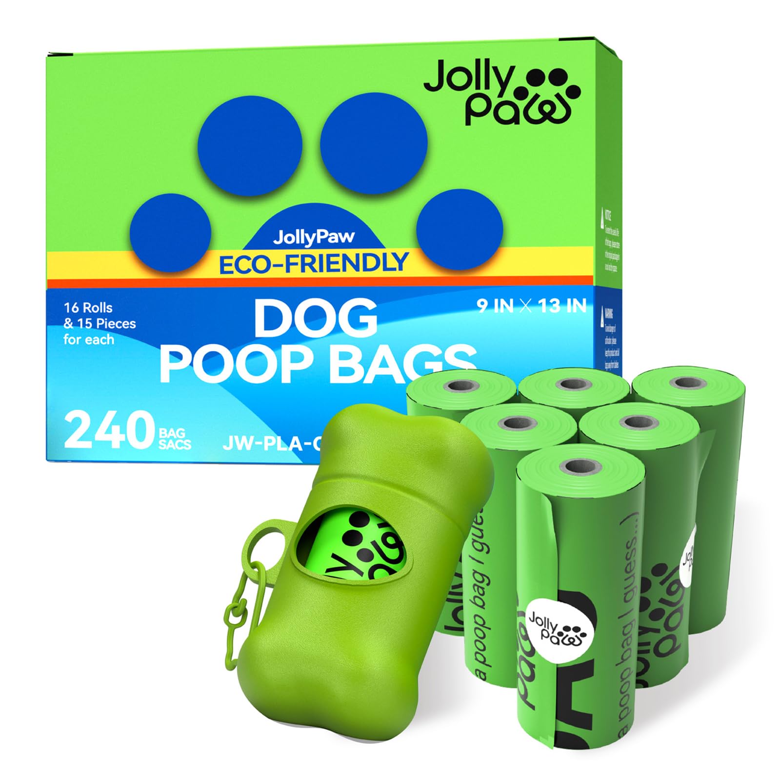 Dog Poop Bags With 1 Count Holder Scented, Leak Proof, Extra Thick And Large Poop Bags For Dogs, 240 Pieces (16 Rolls) 9'' X 13'