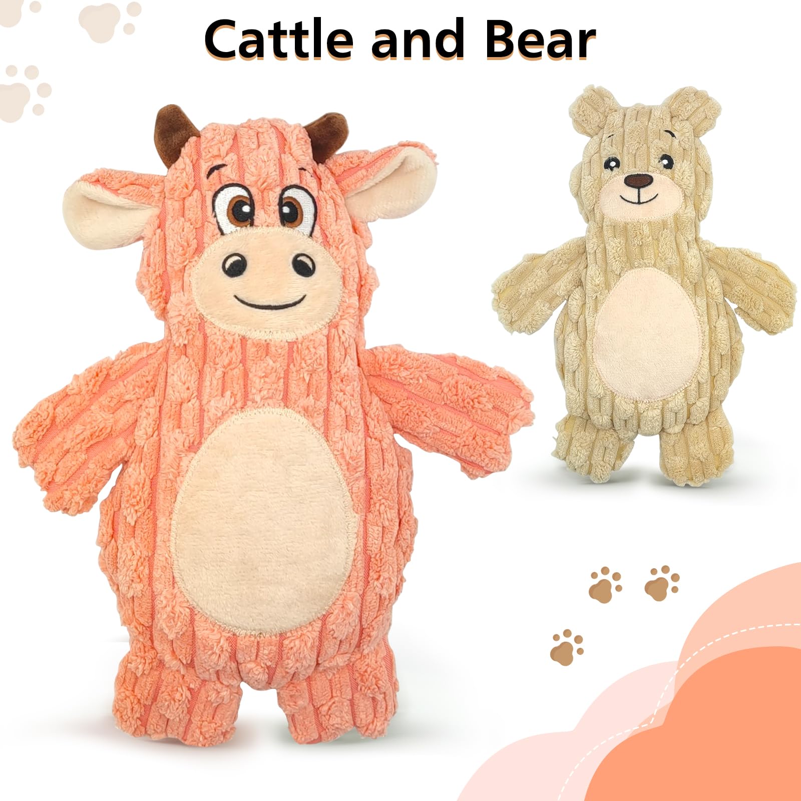 5PACK Dog Toys for Large Breed, Squeaky Funny Cute Interactive Medium & Small Dog Toys, Stuffed Plush Animals Puppy Toys