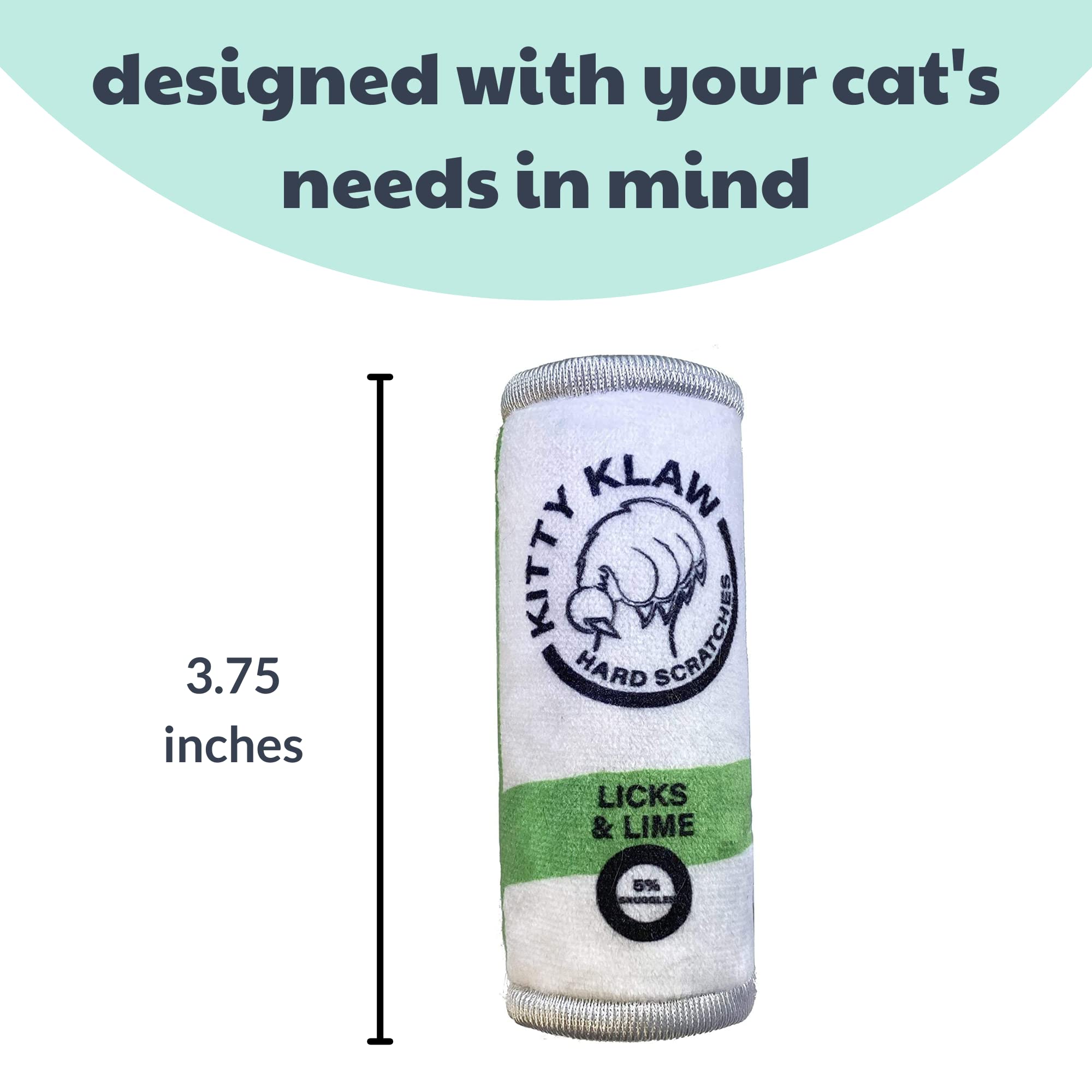 Huxley & Kent Cat Toy | Kitty Klaw Licks & Lime | Nappy Hour Strong Catnip Filled Cat Toy | Soft Plush Kitty Toy With Catnip And Crinkle | Kittybelles