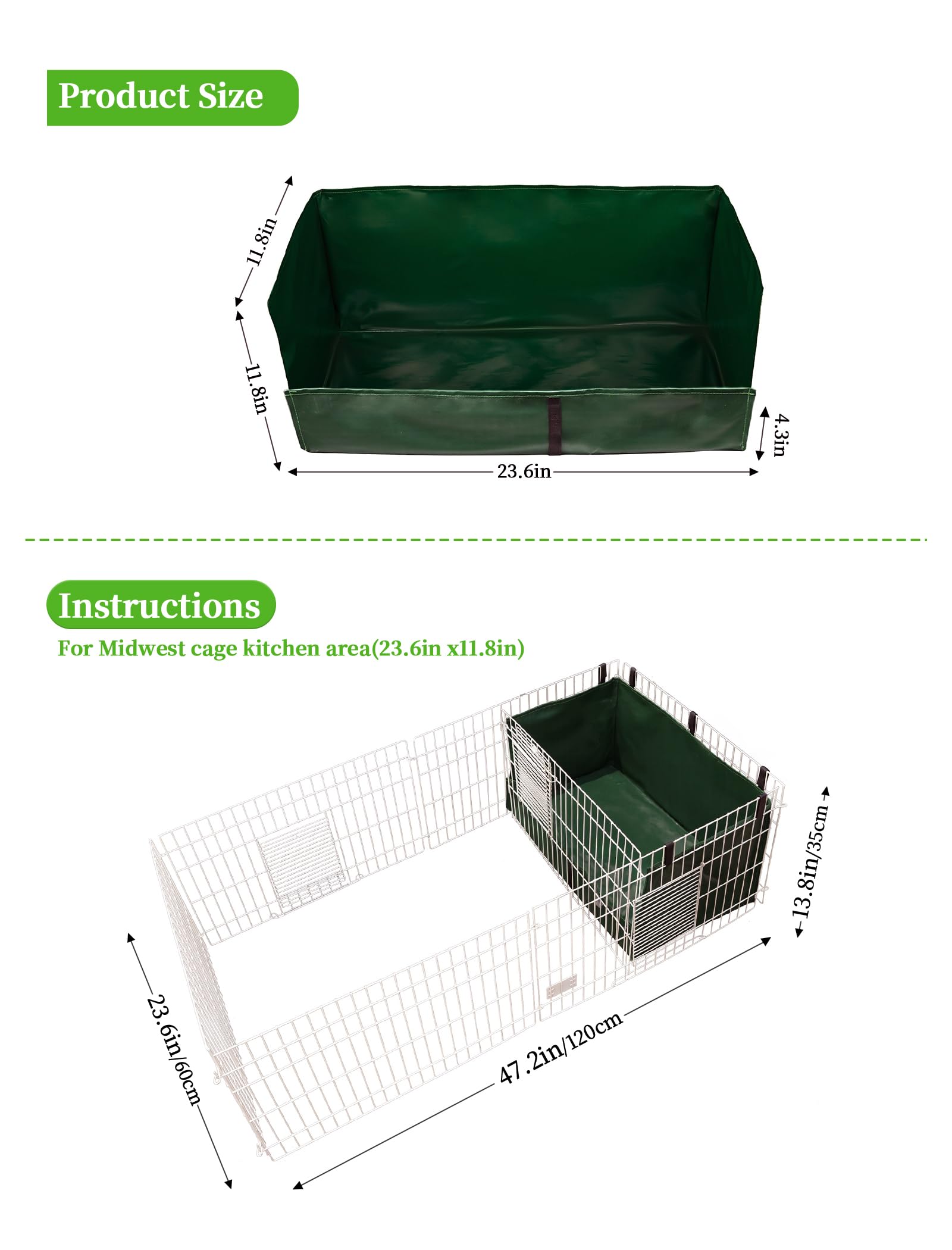 Ginidear Guinea Pig Cage Liner, Litter Box & Hay Feedder For Guinea Pig Rabbits Hamsters Hedgehogs Ferrets And Other Small Anima
