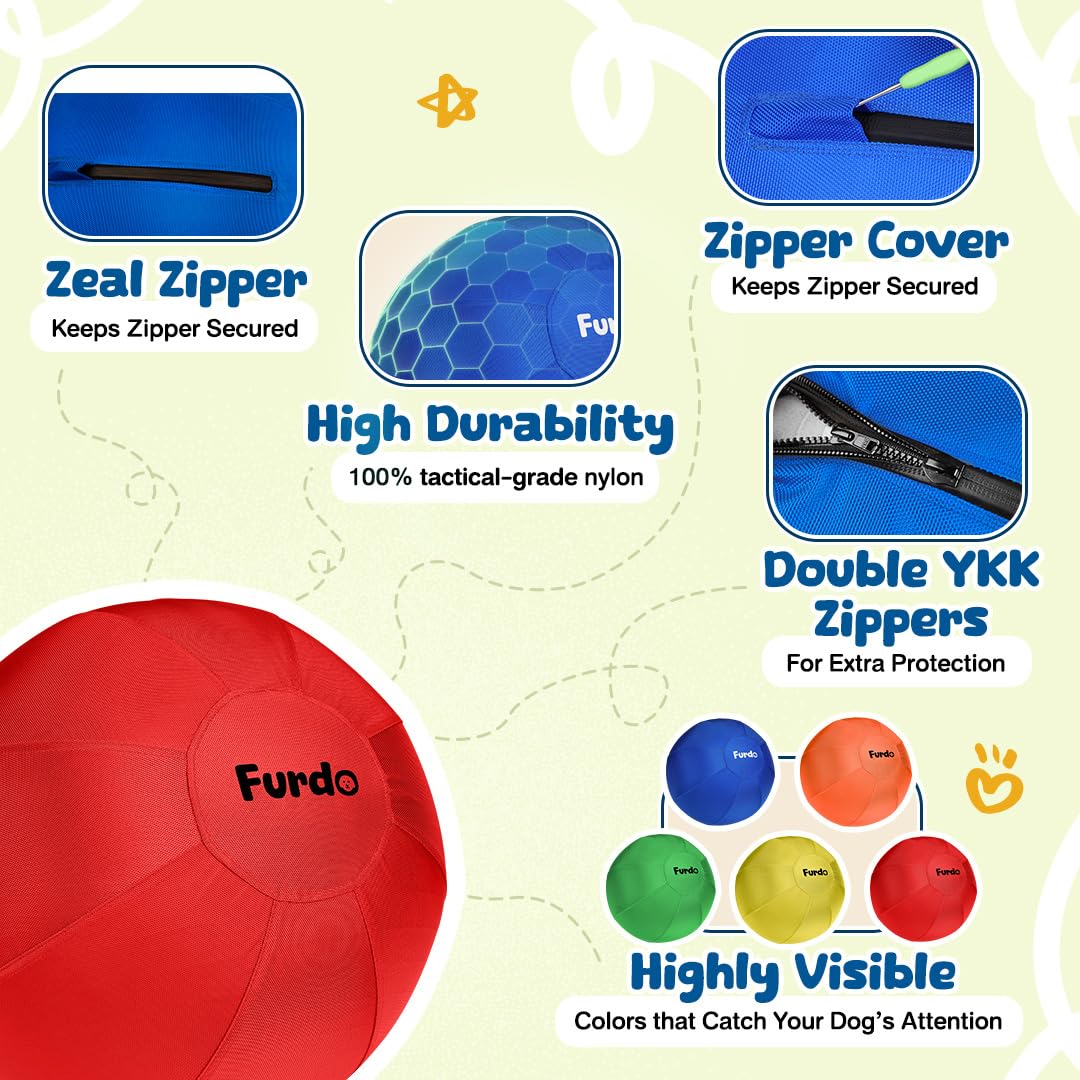 Furdo 25 Herding Ball for Dogs, for Australian Shepherd, for Cattle, for Border Collie, for Blue Heelers & Other Medium to Large