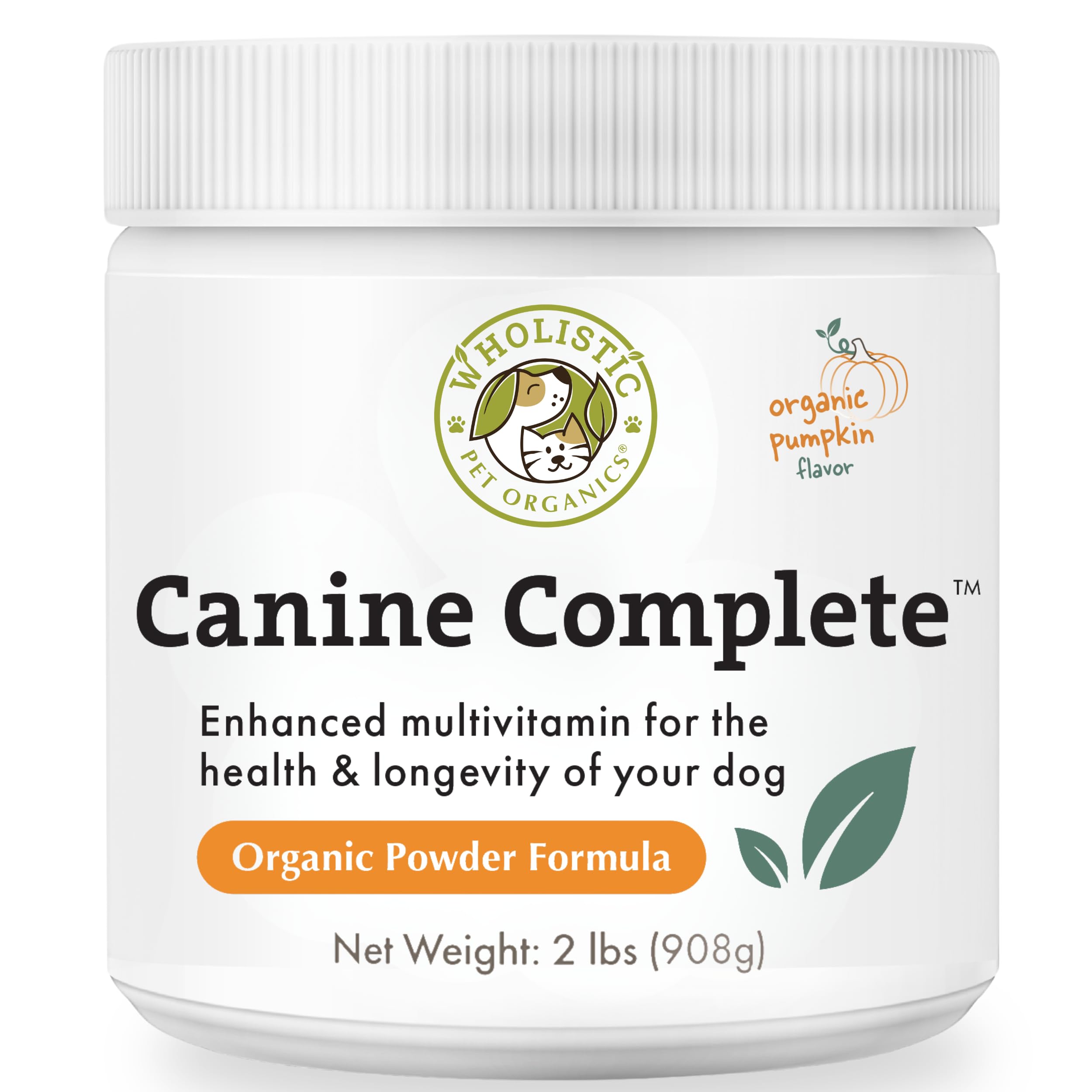 Wholistic Canine Complete with Organic Pumpkin for Dogs - 2 Lb - Dog Vitamins and Supplements with Pumpkin Powder for Digestion,