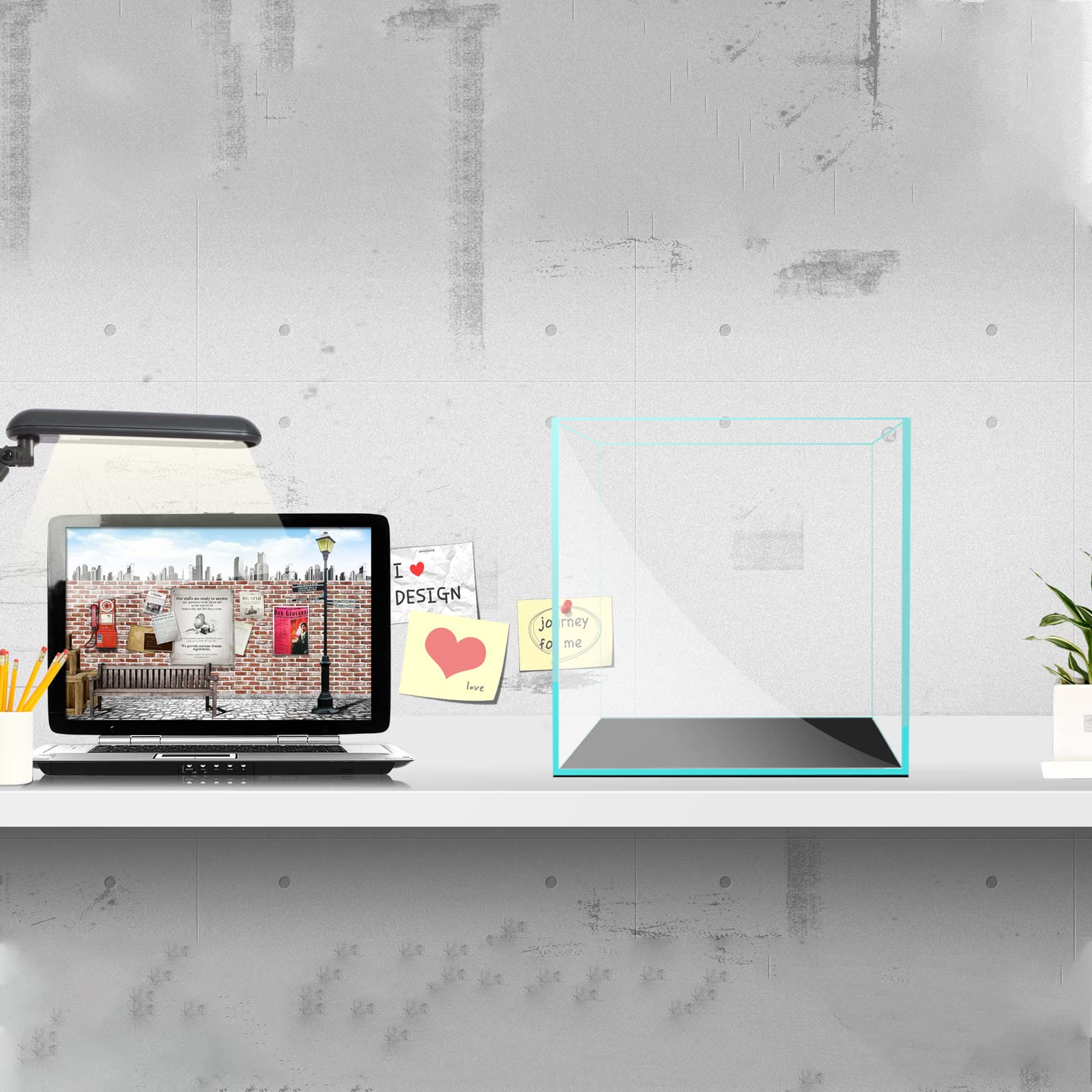 Fzone 7 Gal Rimless Low Iron Fish Tank Nova Clear Ultra-White 45 Mitered Edges Translucent Glass Anata Series Aquarium W/Black F