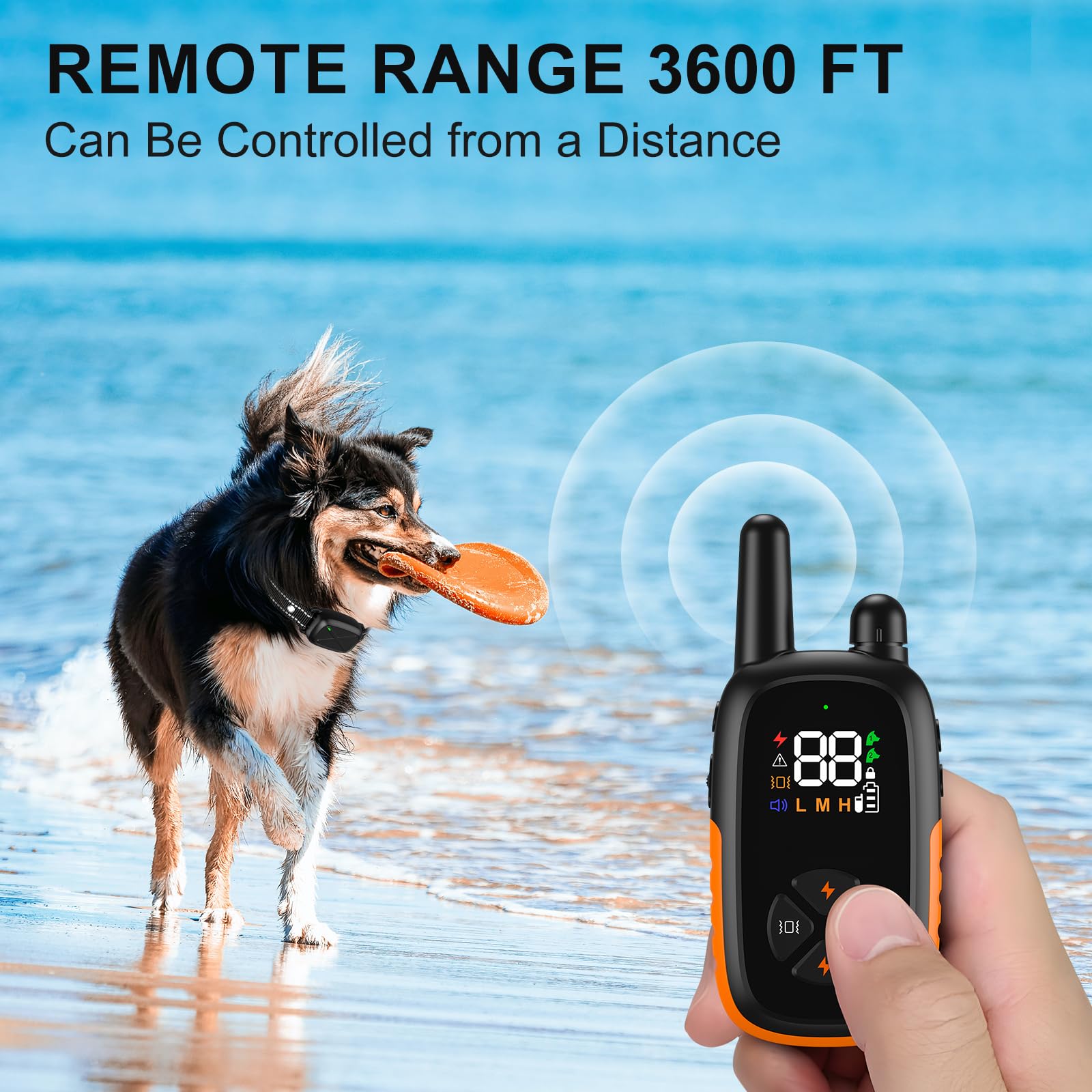 Delupet Dog Shock Collar - Electric Dog Training Collar With Remote, Rechargeable E-Collar With 4 Training Modes, Security Lock