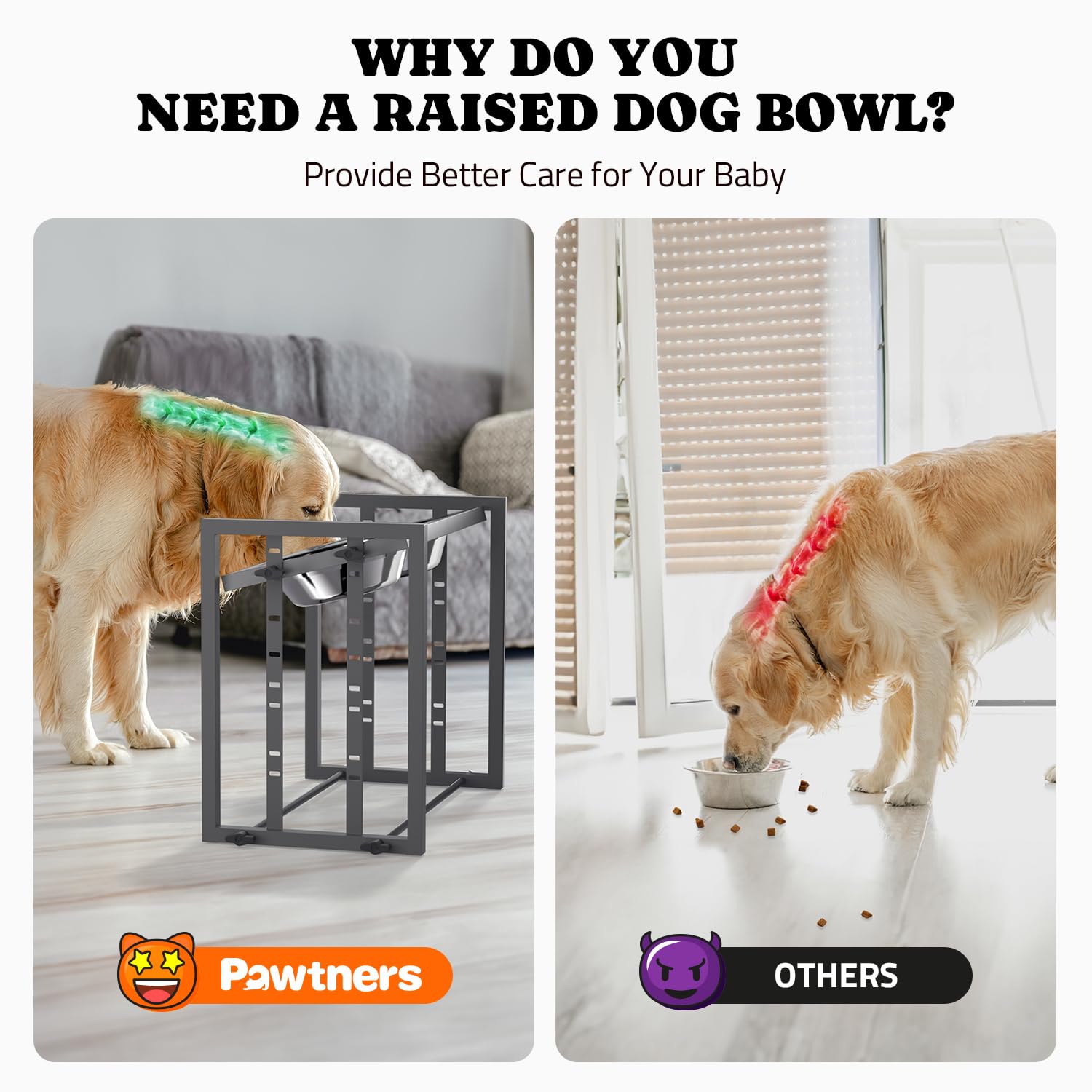 Elevated Dog Bowls For Medium Breed: 4 Height Adjustable Raised Dog Bowl Feeder Station, 2 Stainless Steel Bowls, Grey