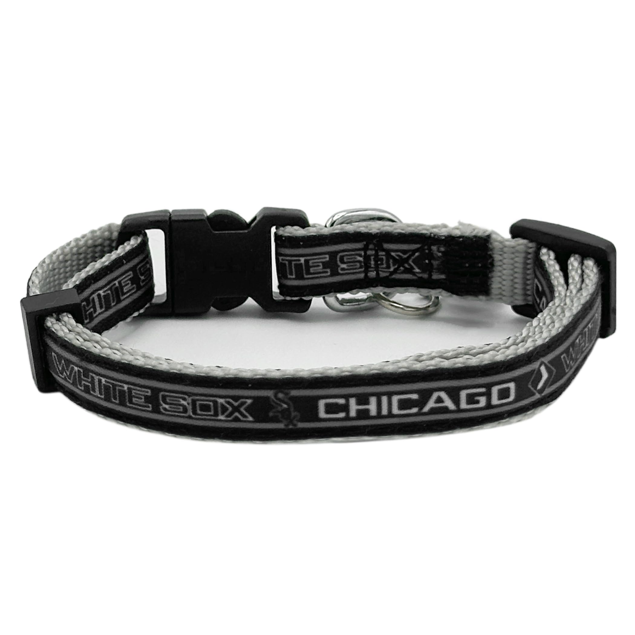 Mlb Cat Collar Chicago White Sox Satin Cat Collar Baseball Team Collar For Dogs & Cats. A Shiny & Colorful Cat Collar With Ringi