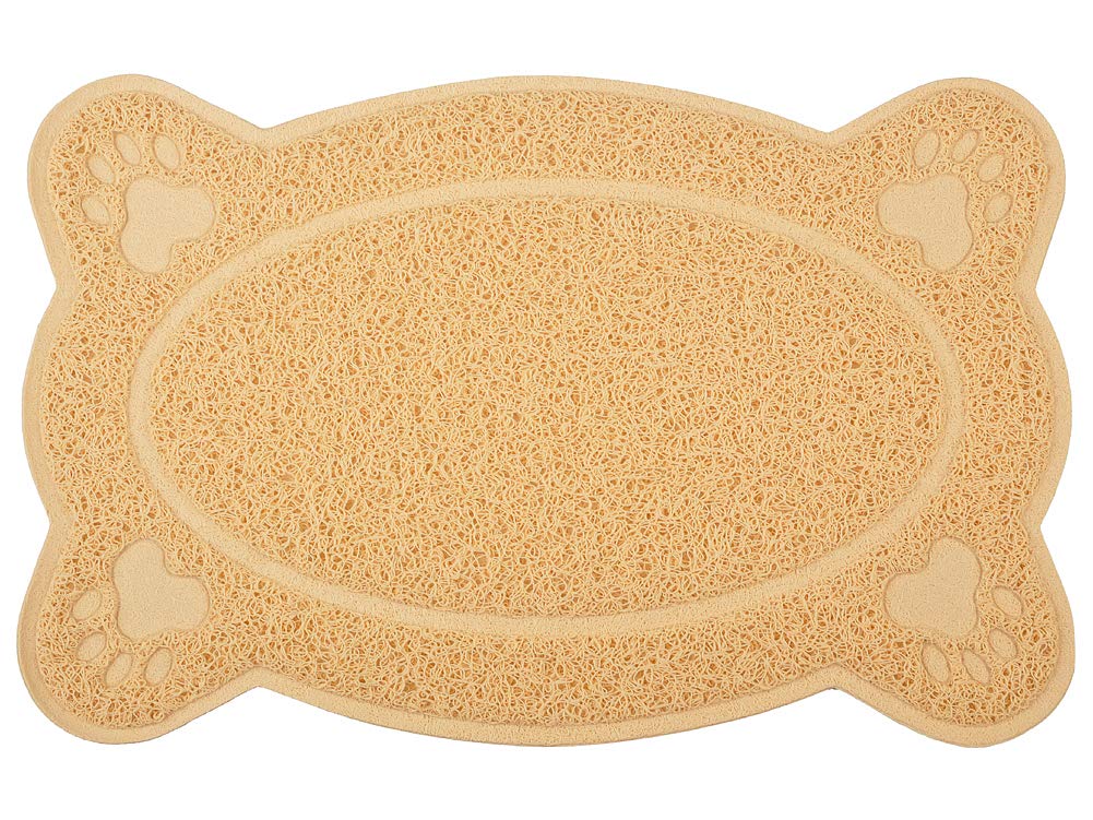 Cat Litter Box Debris Catcher Mat,Kitty Scatter Control Rug,16X10 Inches,5 Colors Available (Creamy)