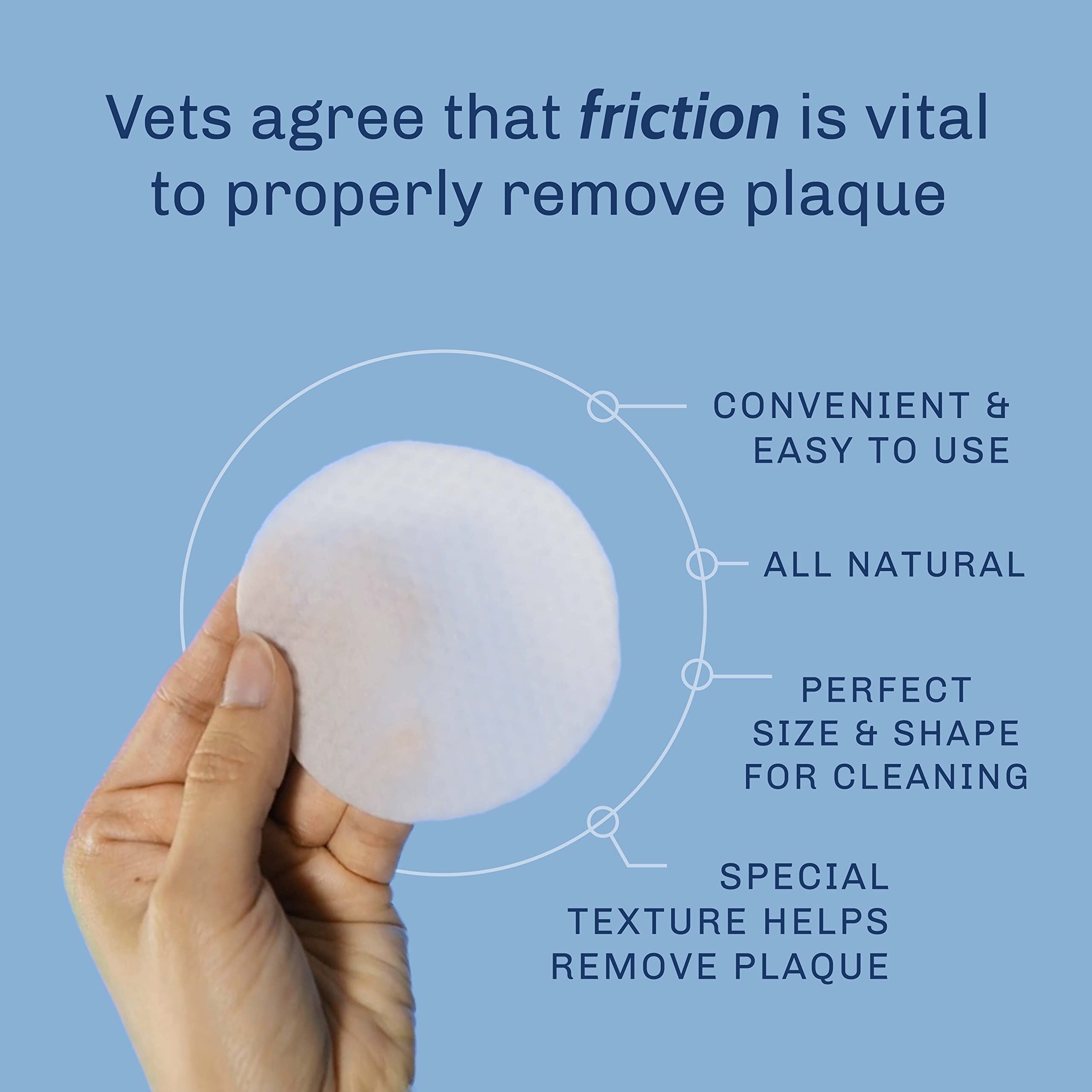 TrueBlue Parsley & Peppermint Fast and Fresh Dog Dental Wipes - Pre-Moistened Teeth Cleaning Pads - Non-Toxic, All-Natural Tooth