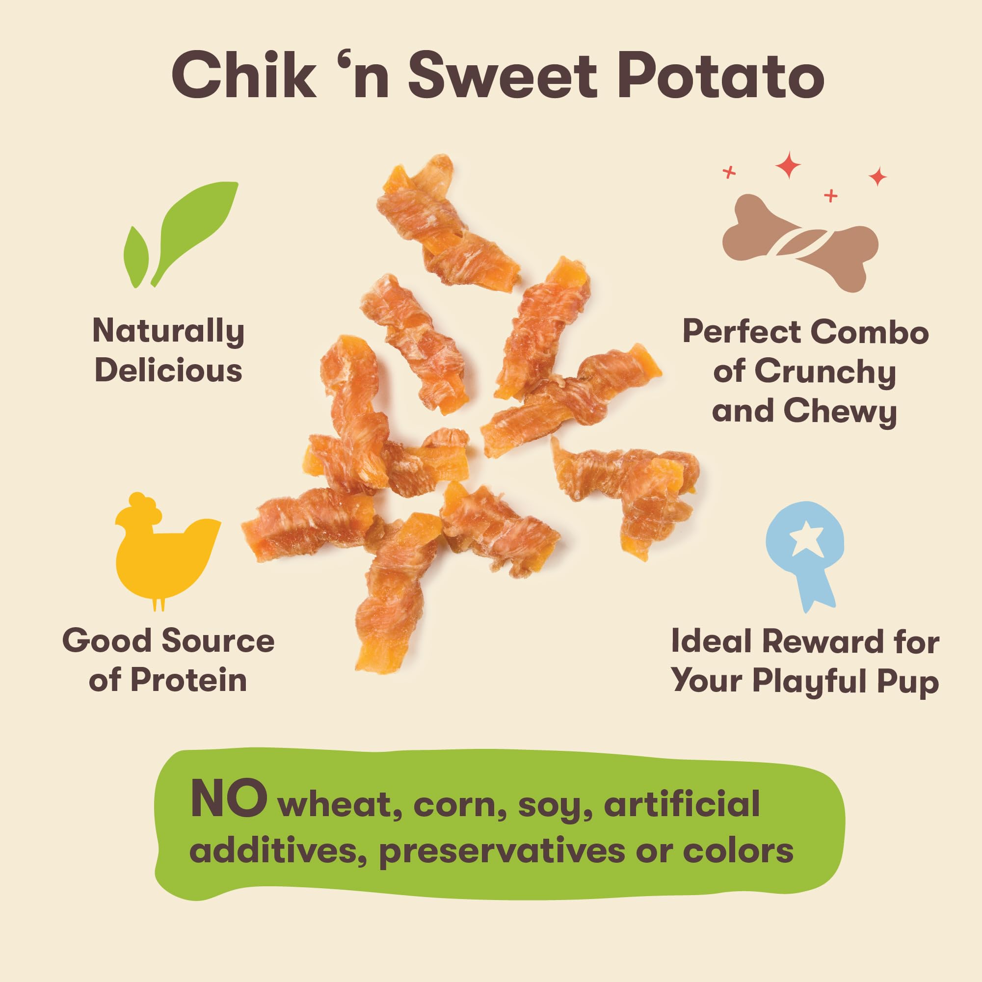 Pet n Shape Sweet Potato Chews Jerky Dog Treats - 1 Pound