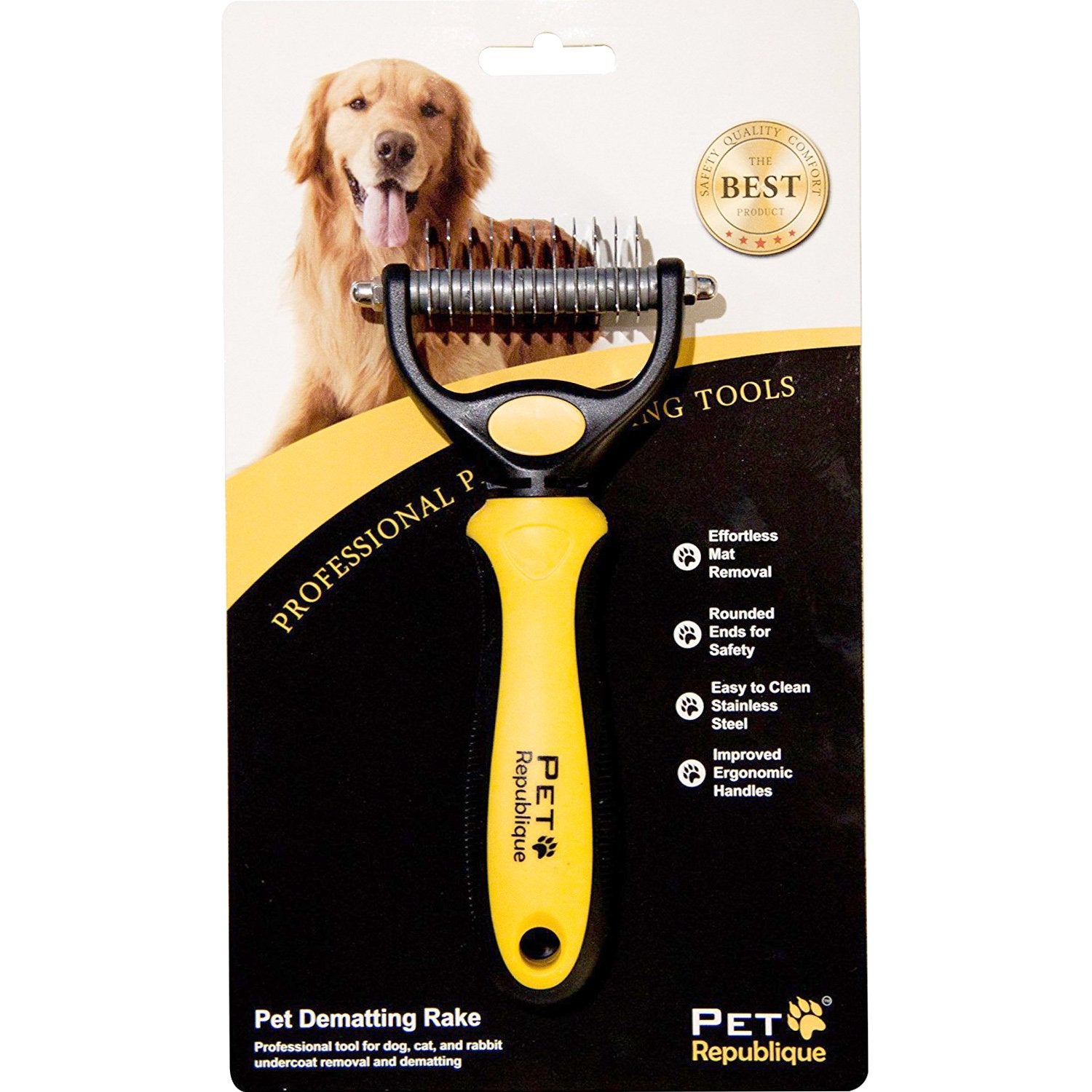Pet Republique Dog Dematting Tool – Matt Splitters For Dogs, Cats, Rabbits, Long Haired Breed Pets – Effective Pet Dematting, Mat Remover, De-Matting Comb, Or Dematter (6+11 Teeth)