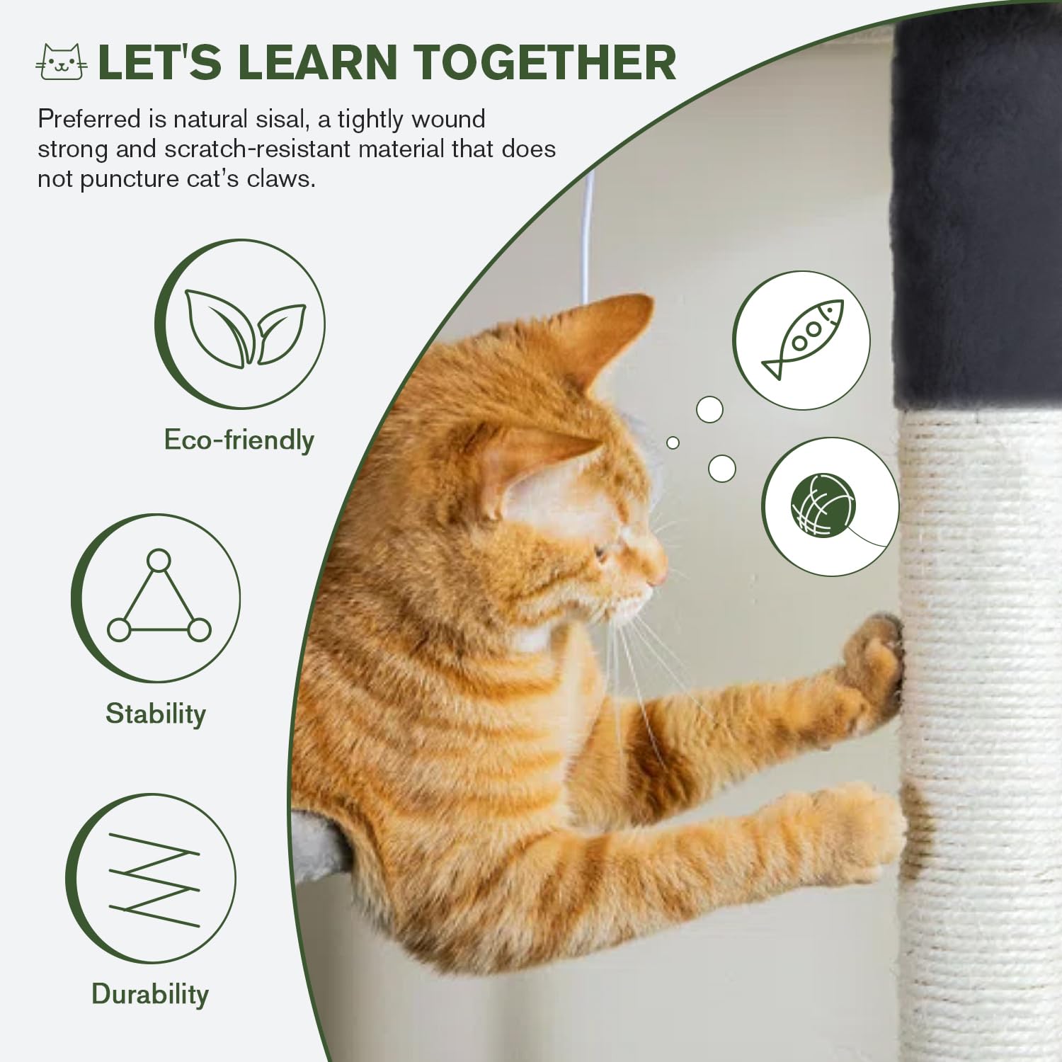 Imusee 68 Inches Multi-Level Large Cat Tree Tower With Cat Condo/Cozy Plush Cat Perches/Sisal Scratching Posts And Hammocks/Cat Activity Center Play House/Smoky Grey