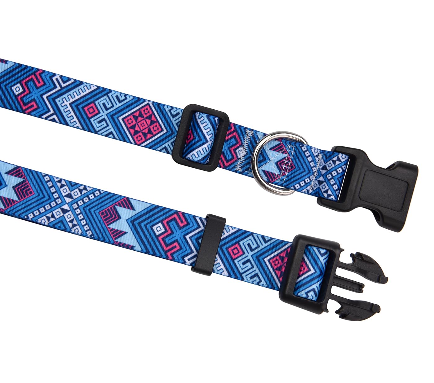 Mihqy Dog Collar With Bohemia Floral Tribal Geometric Patterns - Soft Ethnic Style Collar Adjustable For Small Medium Large Dogs(Blue Ethnic Style,L)