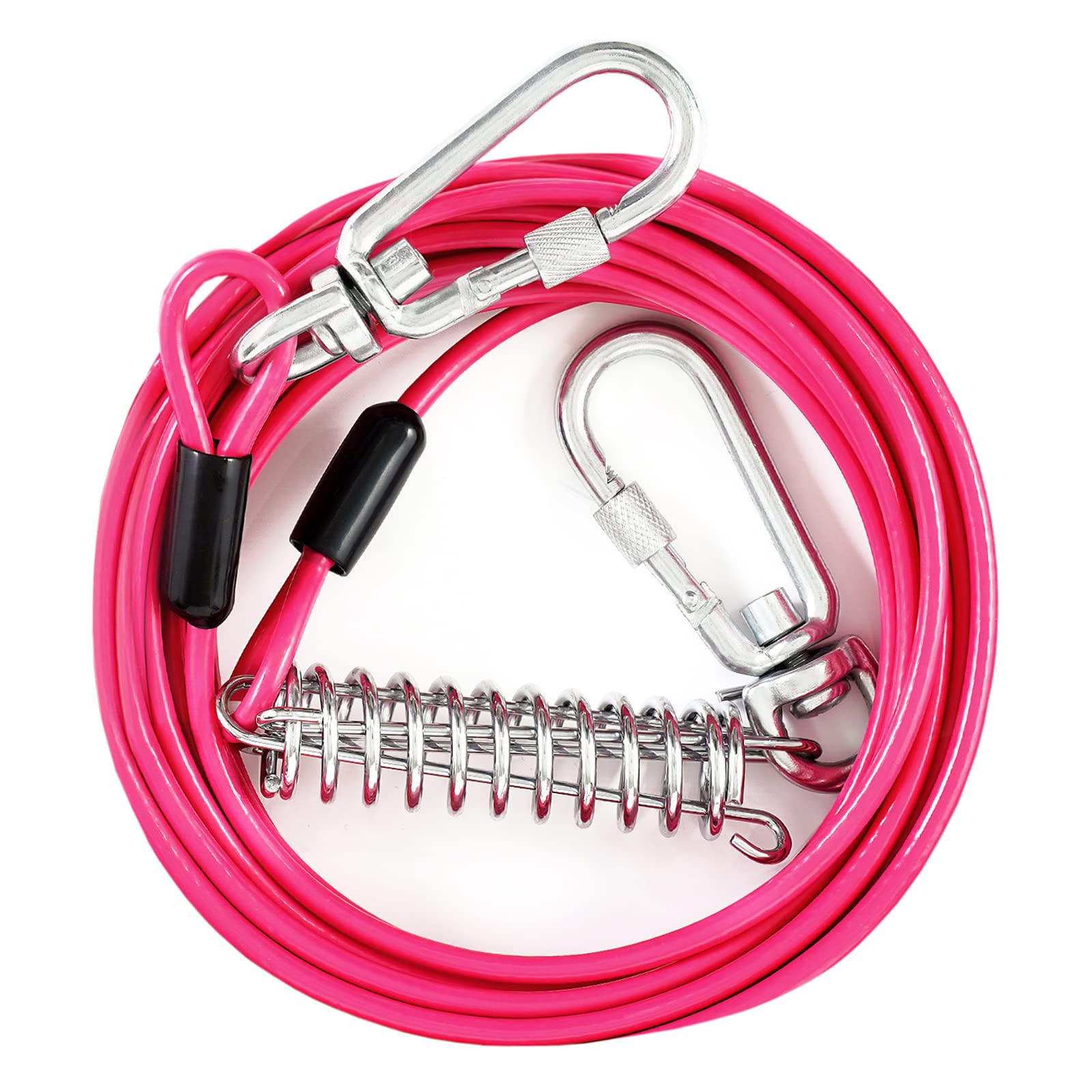 Tie Out Cable For Dogs, 10Ft Dog Leads For Yard Chew Proof, Heavy Duty Dog Tie Out Cable For Large Dogs Up To 250Lbs, Durable Dog Runner For Yard Or Camping