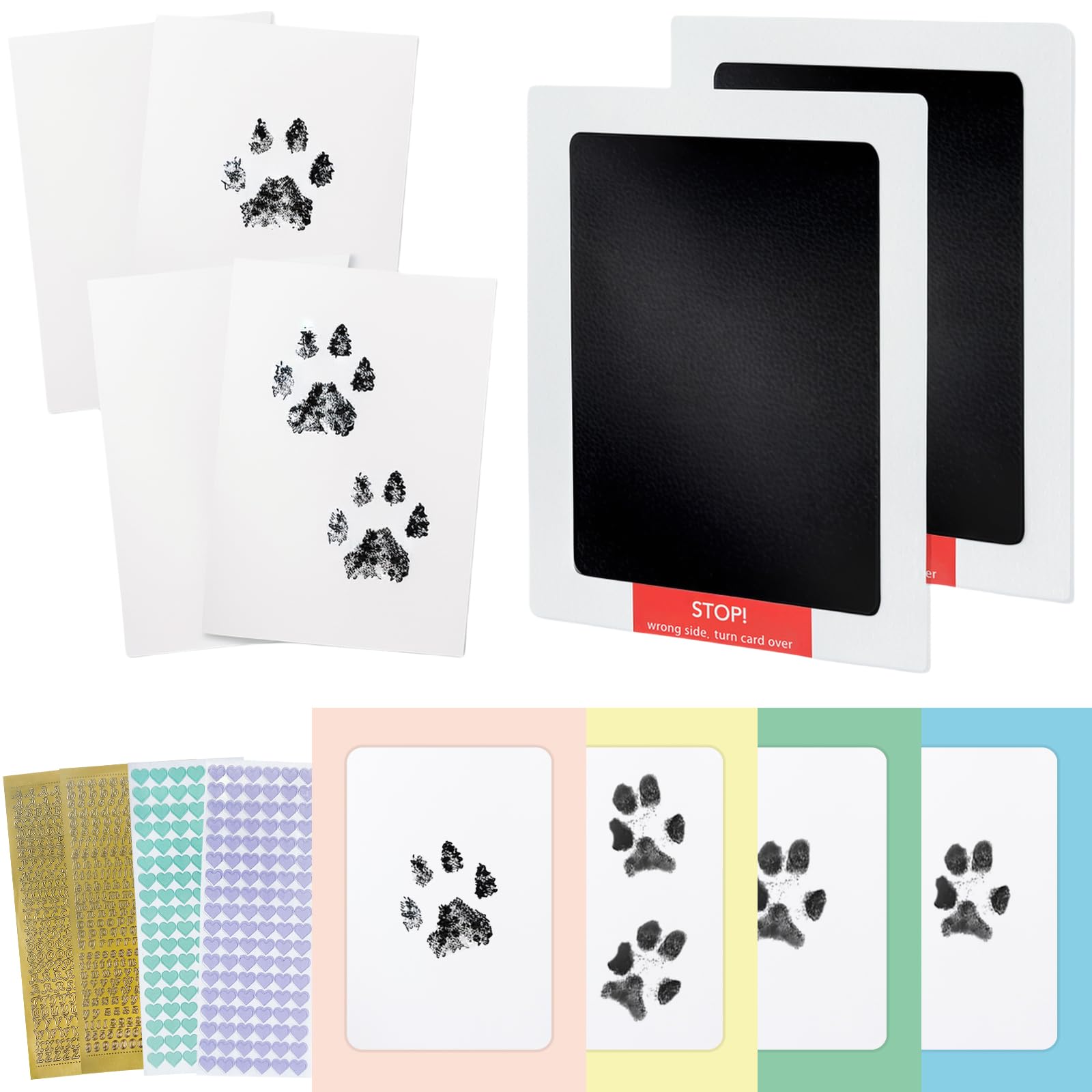 Tuhangcc Paw Print Clean Touch Ink Pad Kit For Dogs And Cats, Pet Owner Keepsake, Inkless Paw And Nose Print Impression Set With