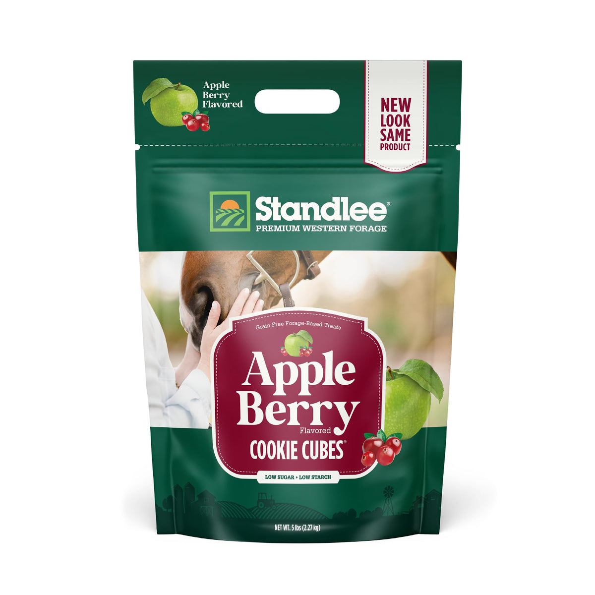 Standlee Apple Berry Cookie Cubes, Forage Based Horse Treat, 5Lb